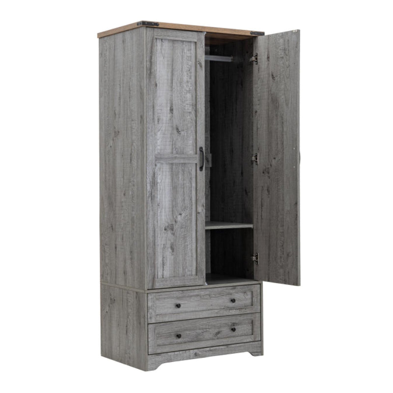 71" Modern Wooden Armoire Wardrobe Closet with Drawers & Shelves