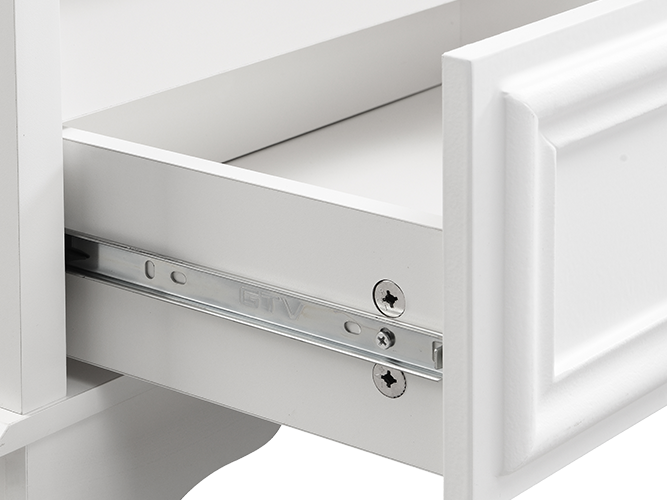 Farmhouse Mid Century Modern Nightstand, 2-Drawer 25" Tall Wood