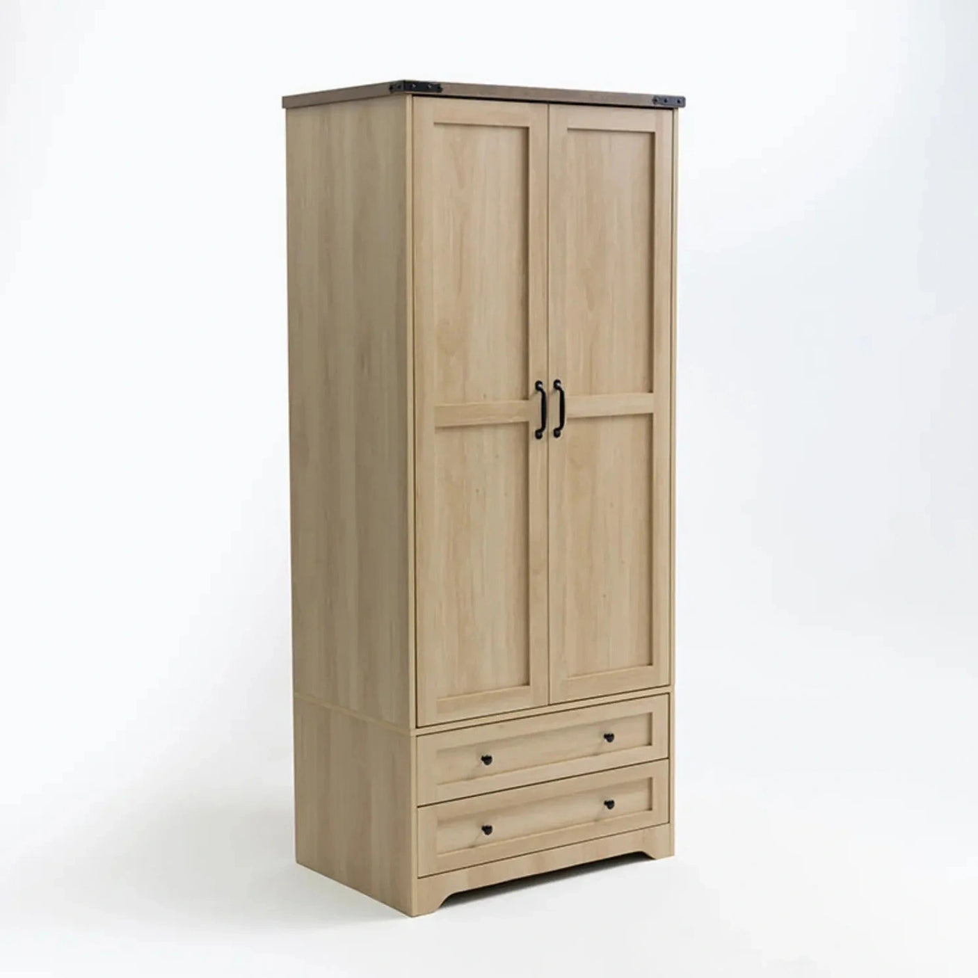YECHEN 71" Modern Armoire Wardrobe: All-in-One Storage with 2 Drawers & Adjustable Shelves