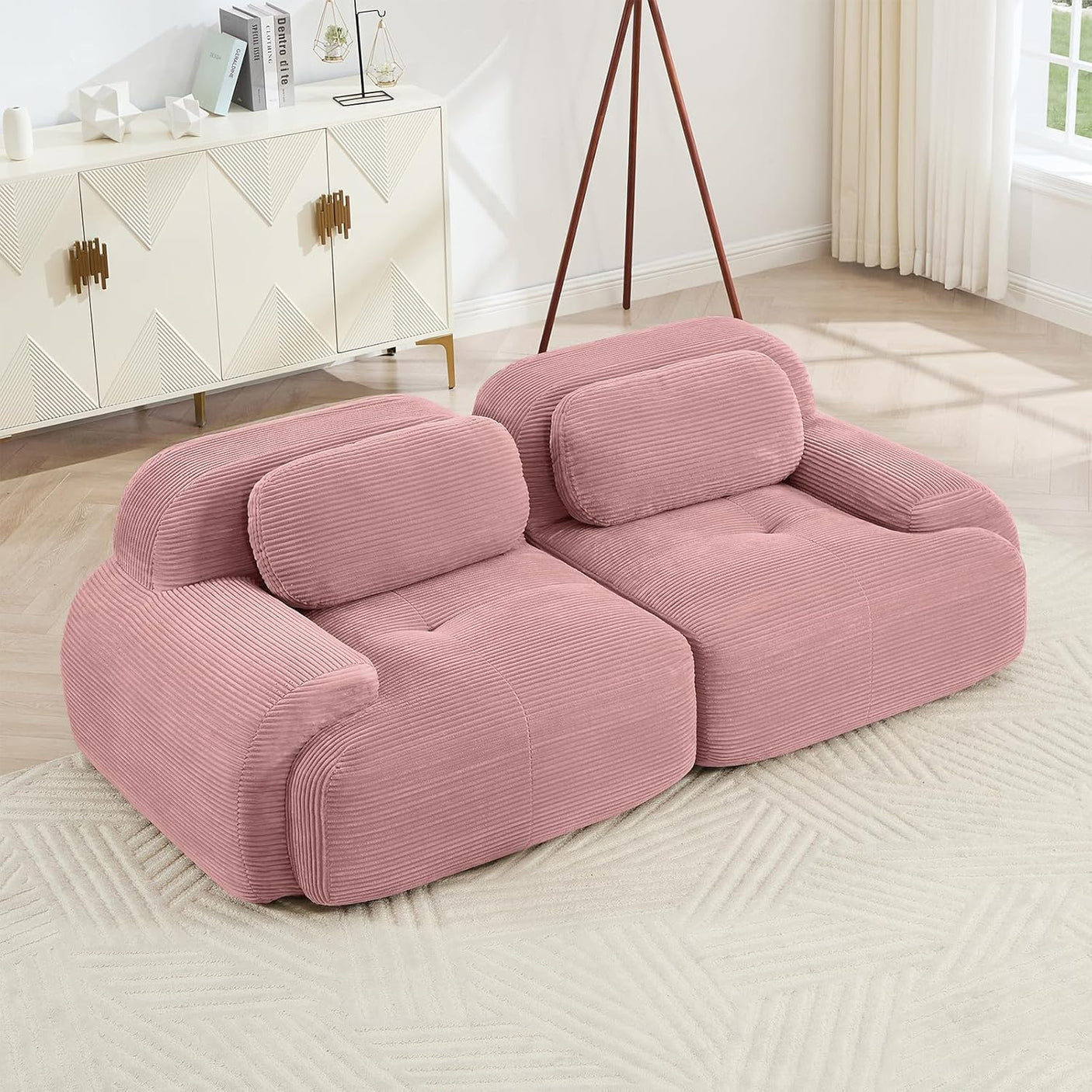 Corduroy Cloud Modular Sectional Sofa - No Assembly Required