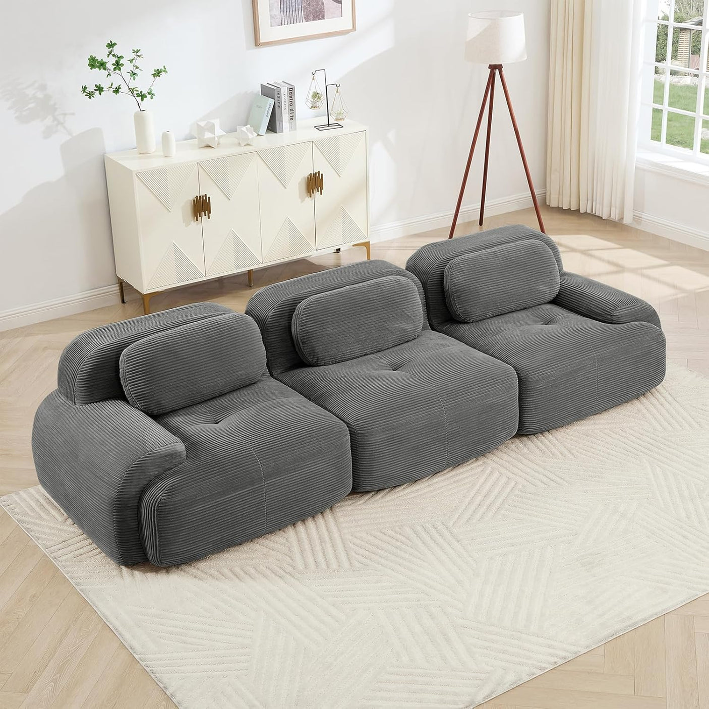 Corduroy Cloud Modular Sectional Sofa - No Assembly Required