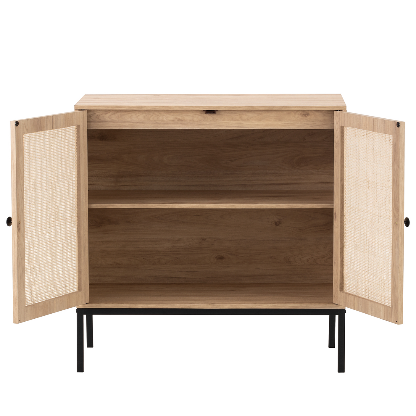 Sideboard Cabinet with Natural Rattan Decorated Doors