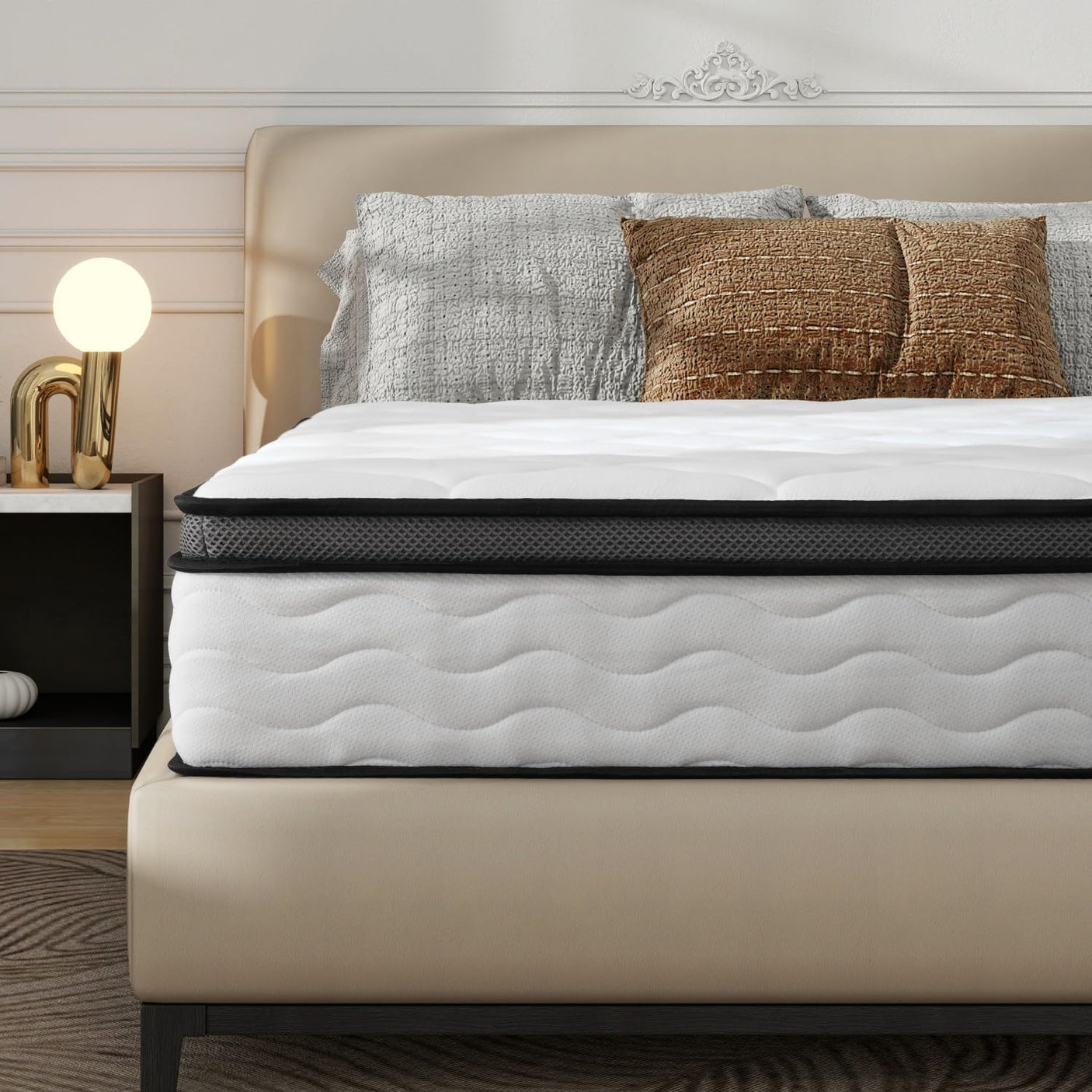 Hybrid Mattress in a Box | Pocket Coils & Memory Foam | Bamboo Cover | Full & Queen, 10" & 12"