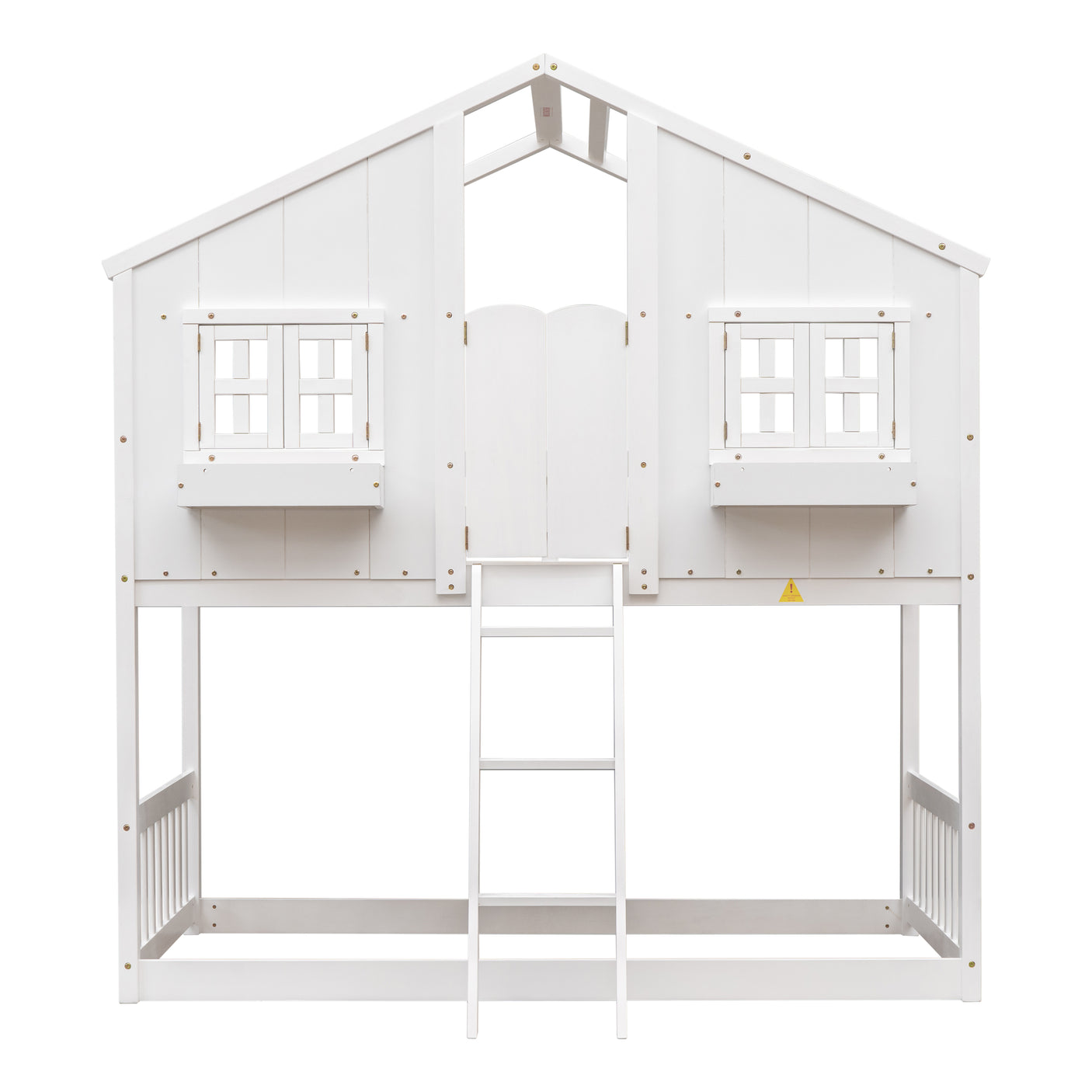 Twin over Twin House Bunk Bed with Roof