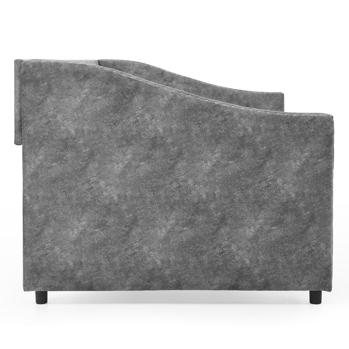 Modern Linen Upholstered Daybed with Double Drawers