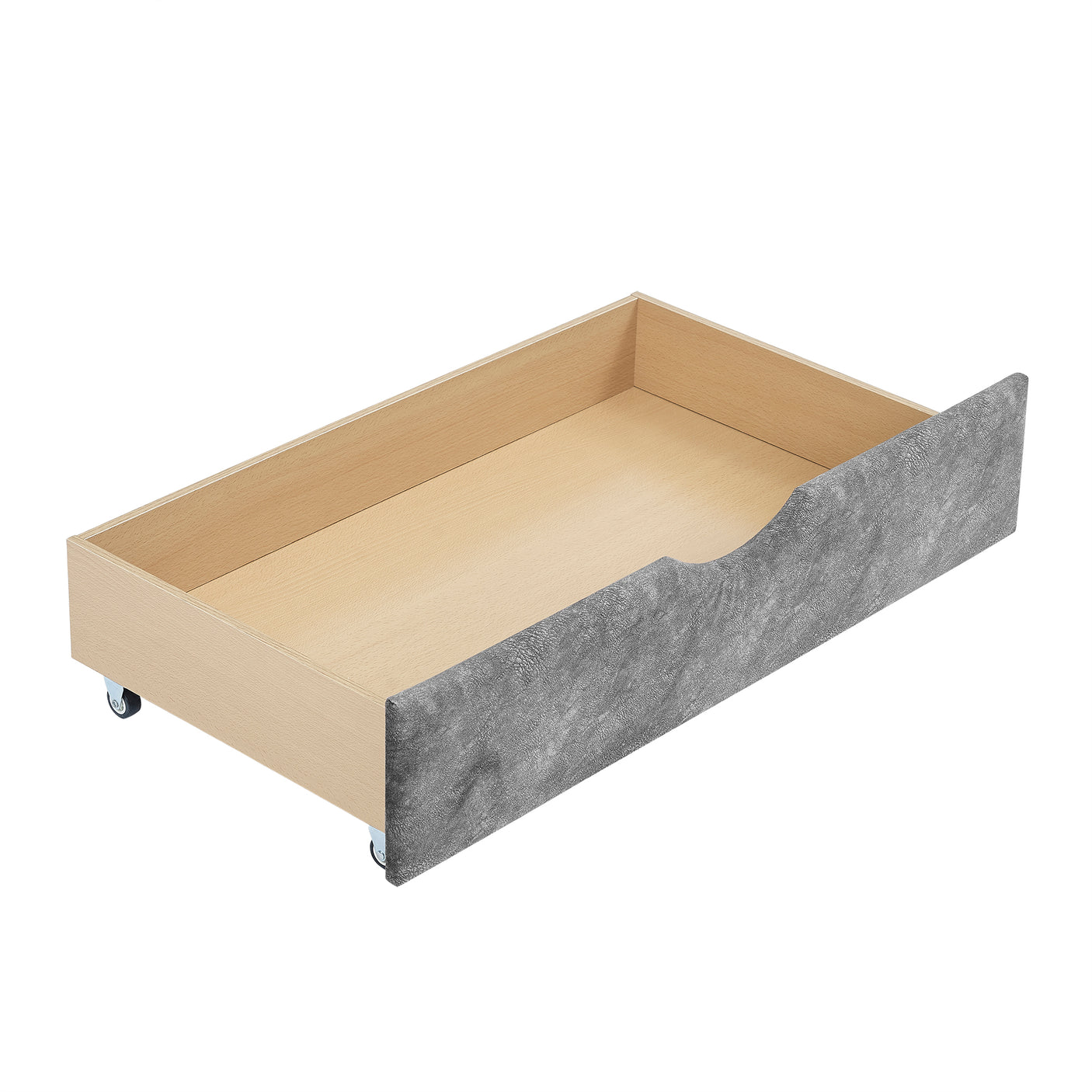 Modern Linen Upholstered Daybed with Double Drawers