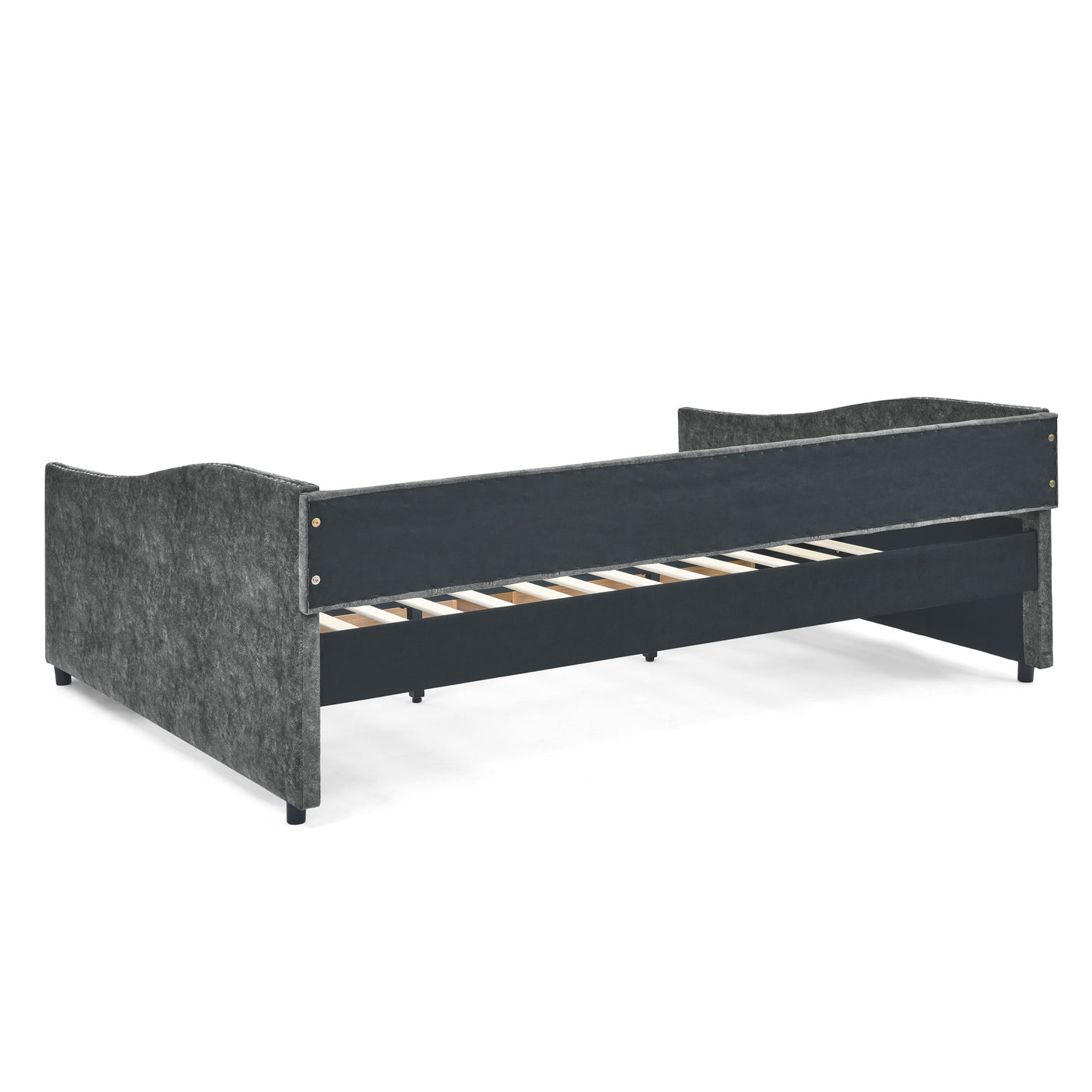 Modern Linen Upholstered Daybed with Double Drawers