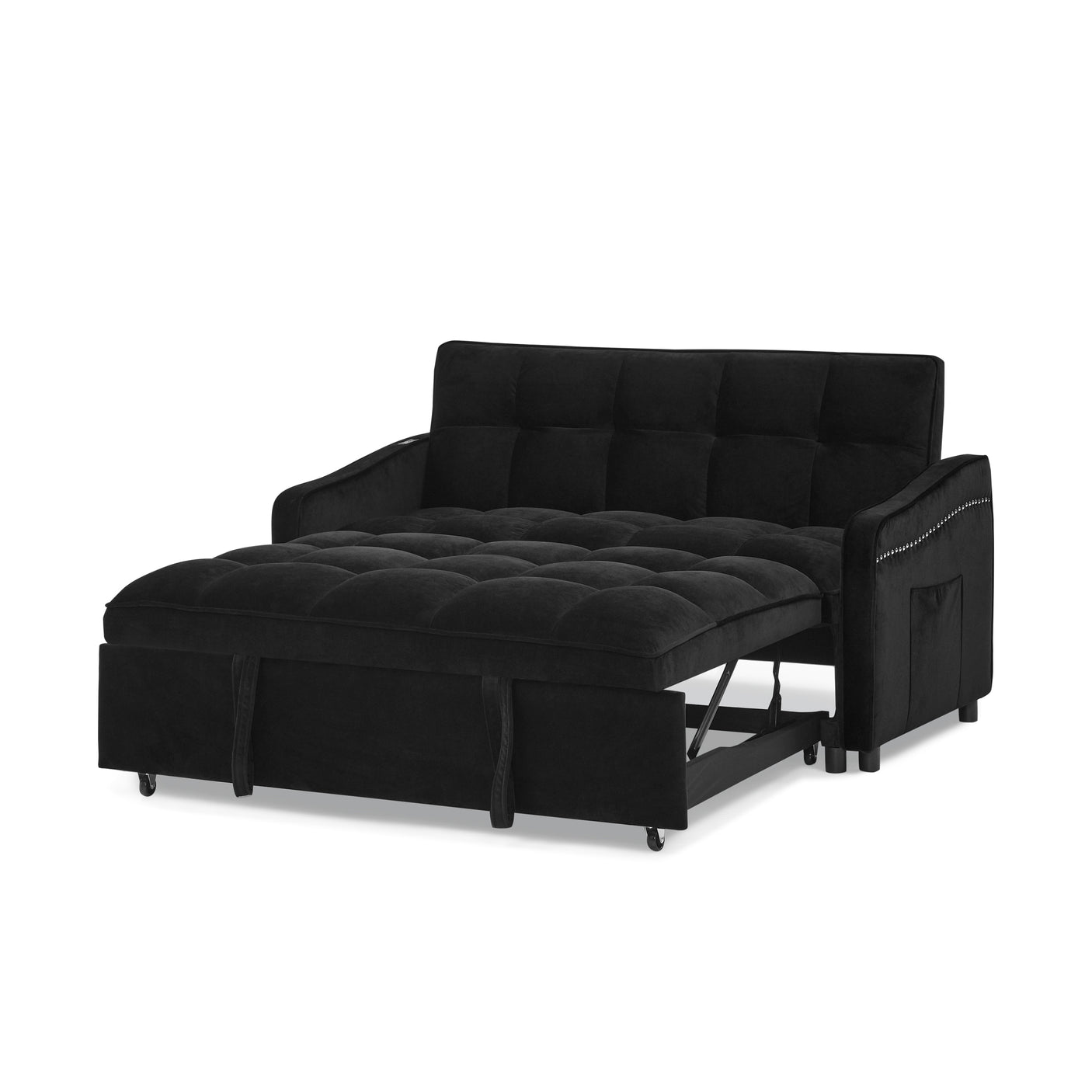 69'' 3-in-1 Folding Convertible Loveseats Sofa Bed