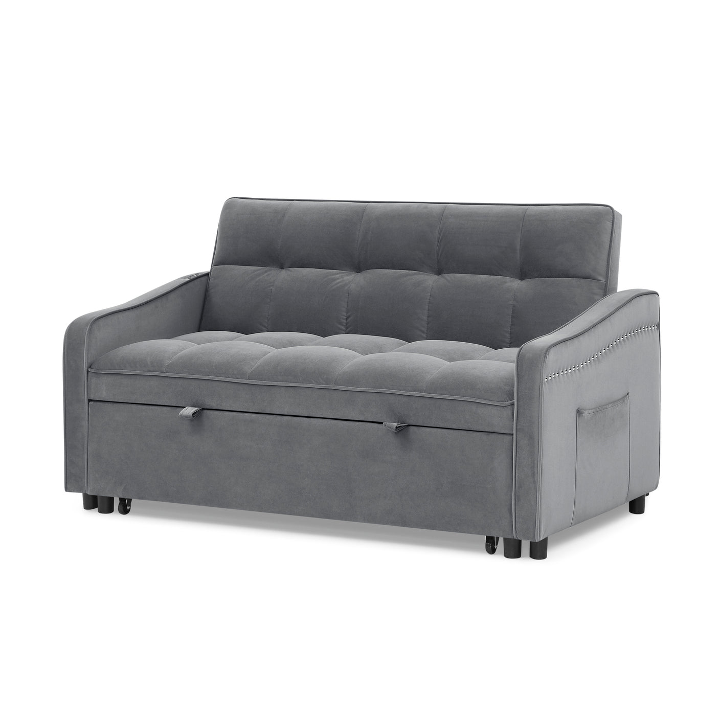 69'' 3-in-1 Folding Convertible Loveseats Sofa Bed