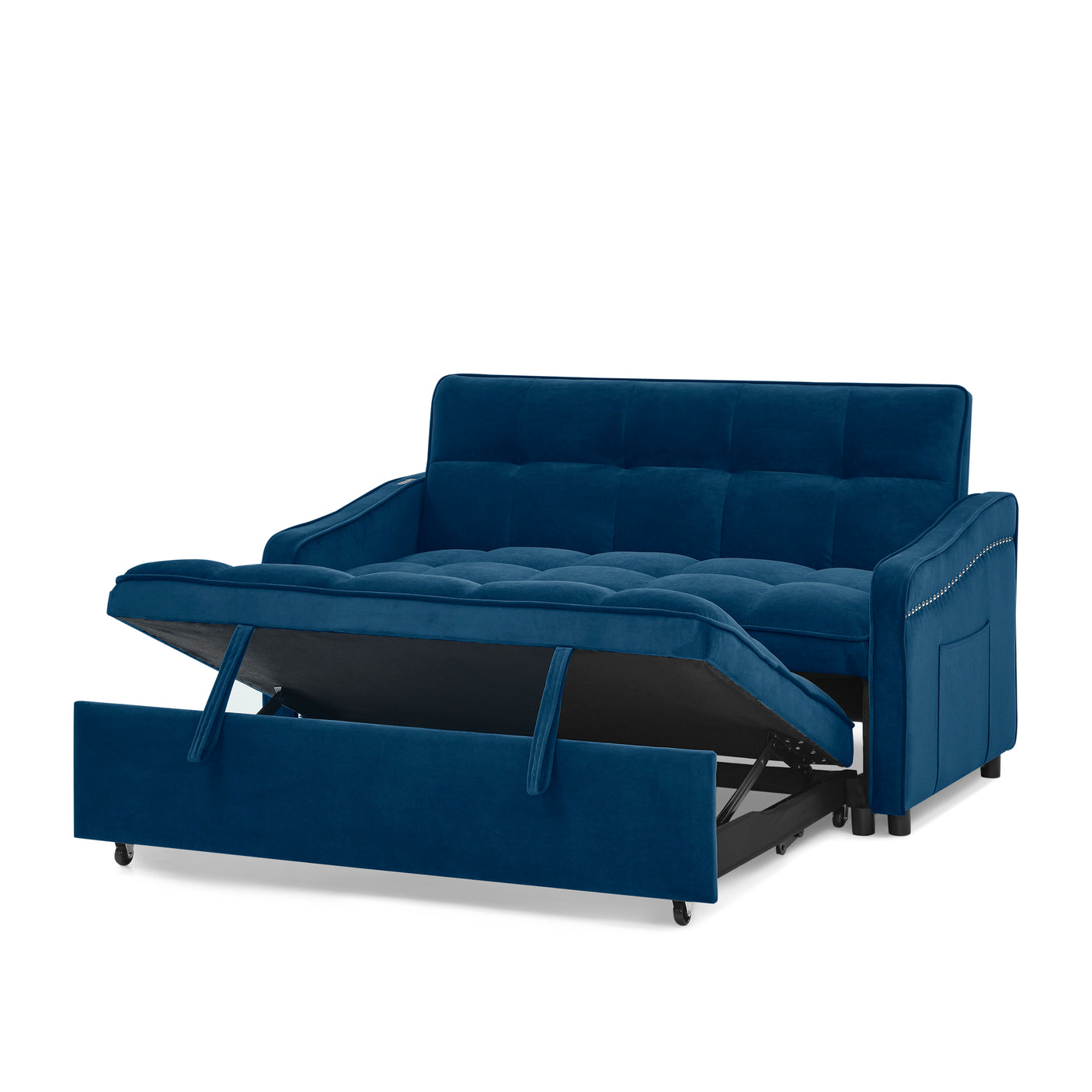 69'' 3-in-1 Folding Convertible Loveseats Sofa Bed