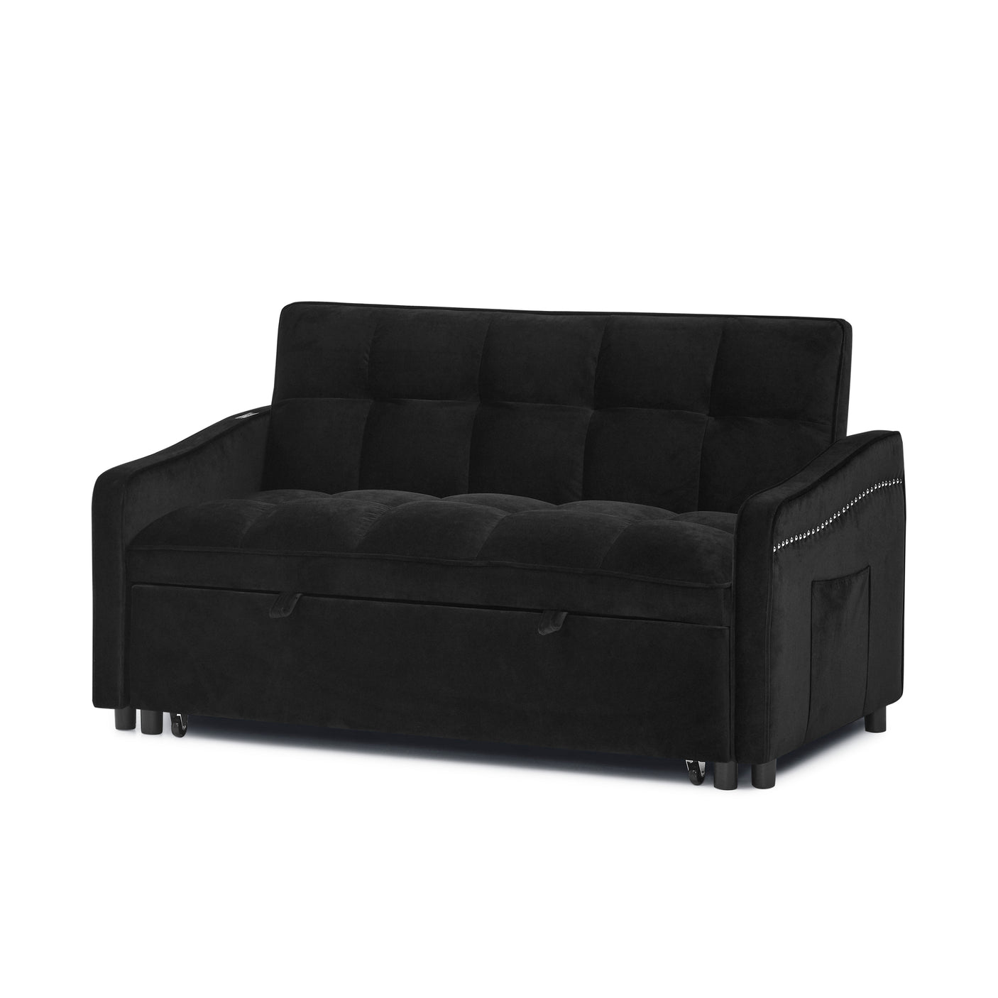 69'' 3-in-1 Folding Convertible Loveseats Sofa Bed