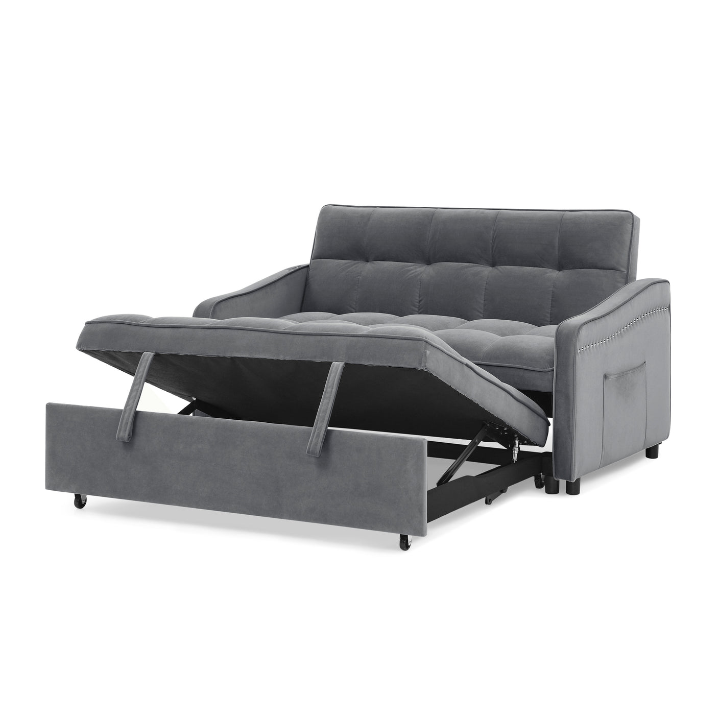 69'' 3-in-1 Folding Convertible Loveseats Sofa Bed