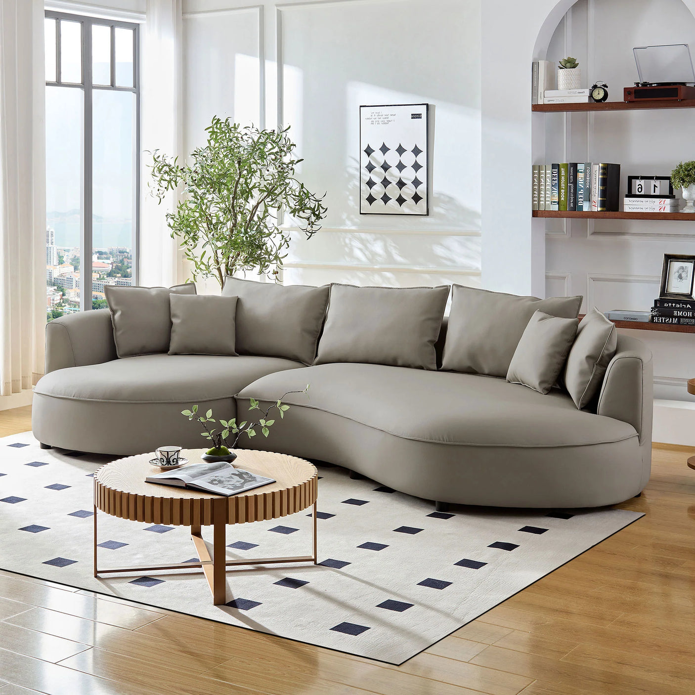 Mareno Leather Sectional Sofa