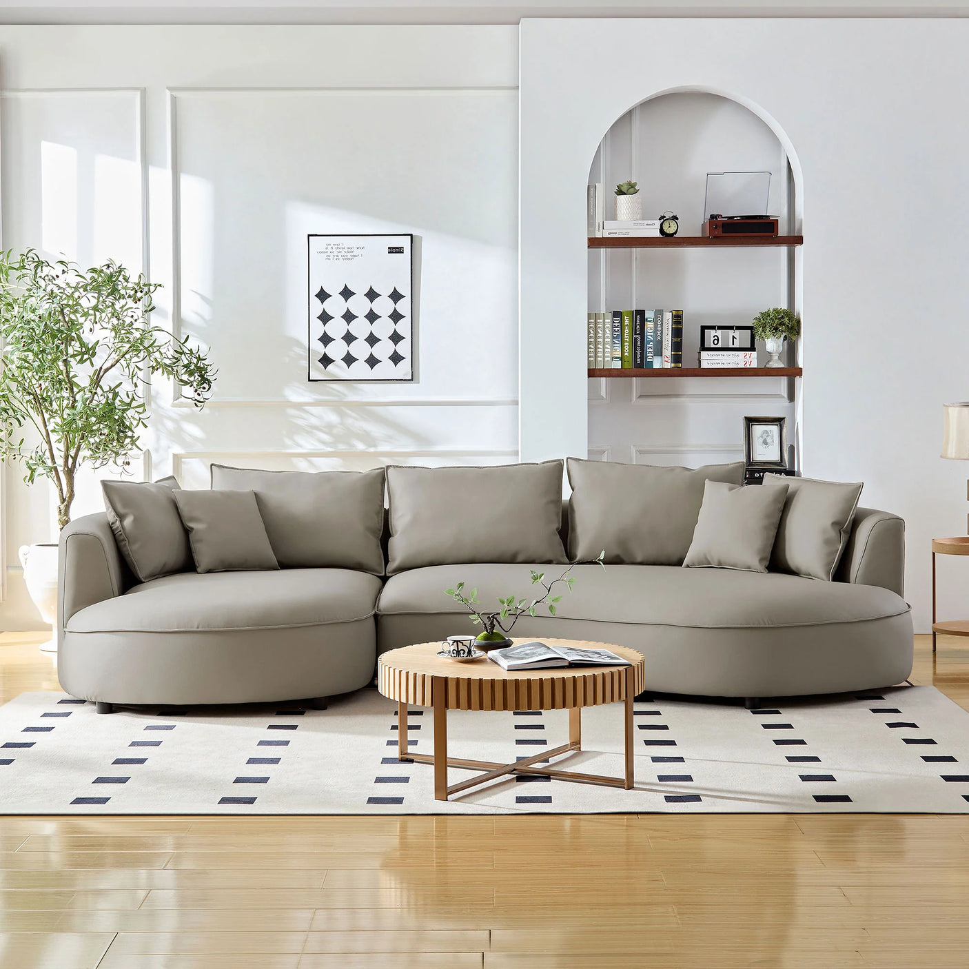 Mareno Leather Sectional Sofa