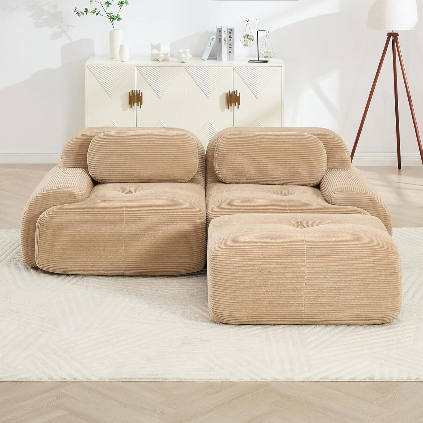 Corduroy Cloud Modular Sectional Sofa - No Assembly Required