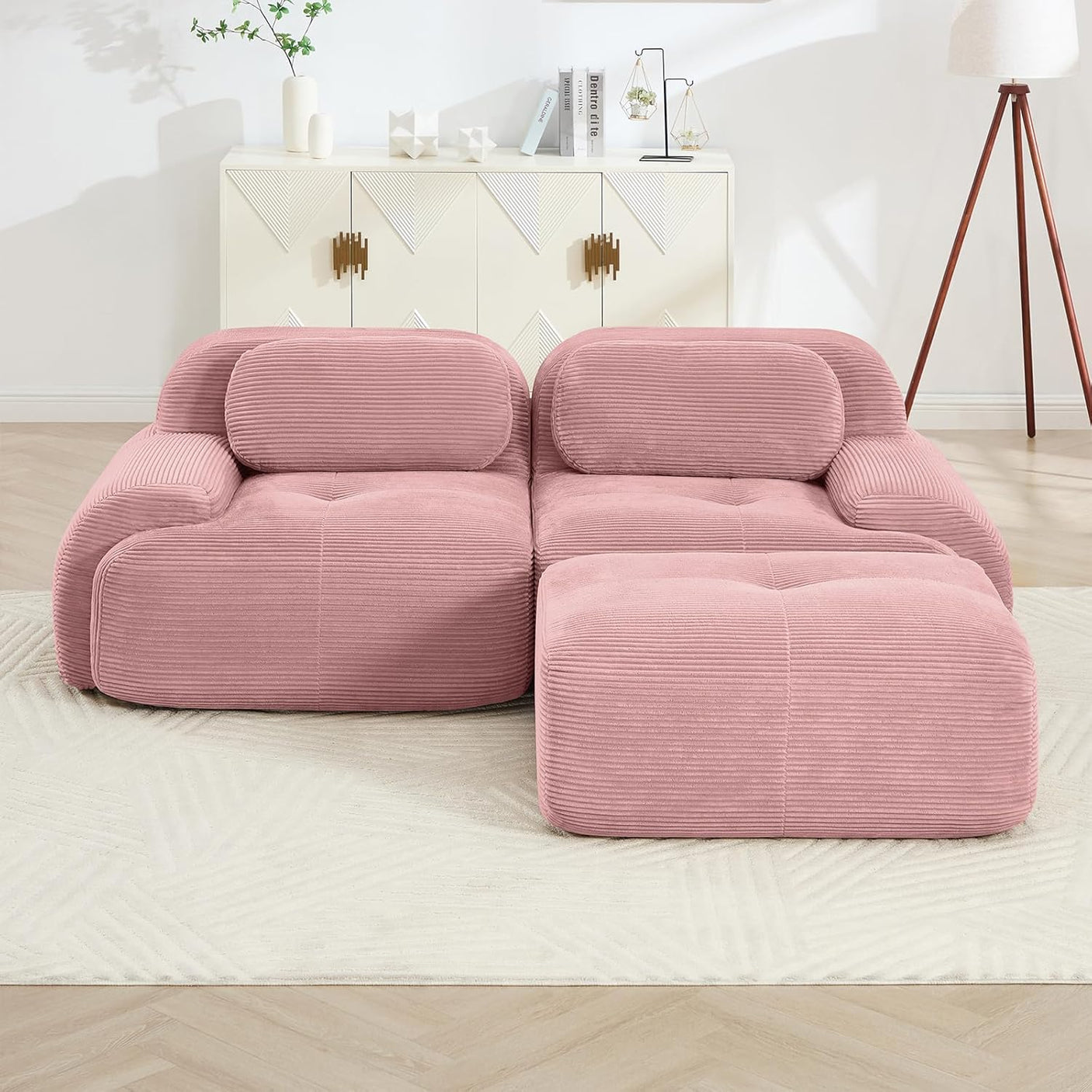 Corduroy Cloud Modular Sectional Sofa - No Assembly Required