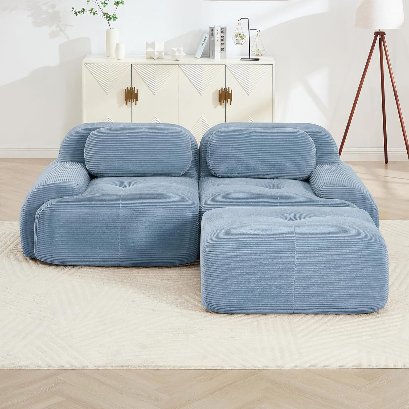 Corduroy Cloud Modular Sectional Sofa - No Assembly Required