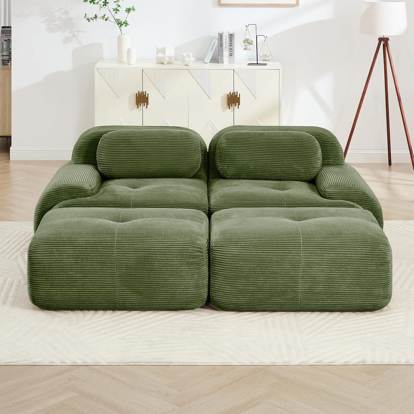 Corduroy Cloud Modular Sectional Sofa - No Assembly Required