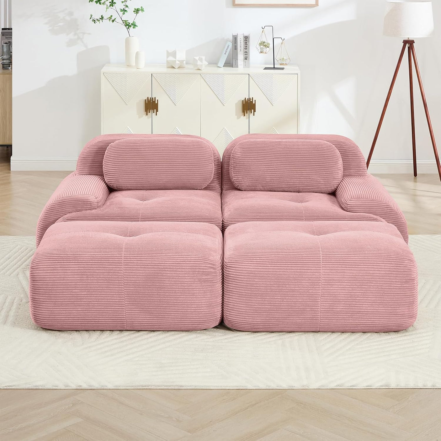 Corduroy Cloud Modular Sectional Sofa - No Assembly Required