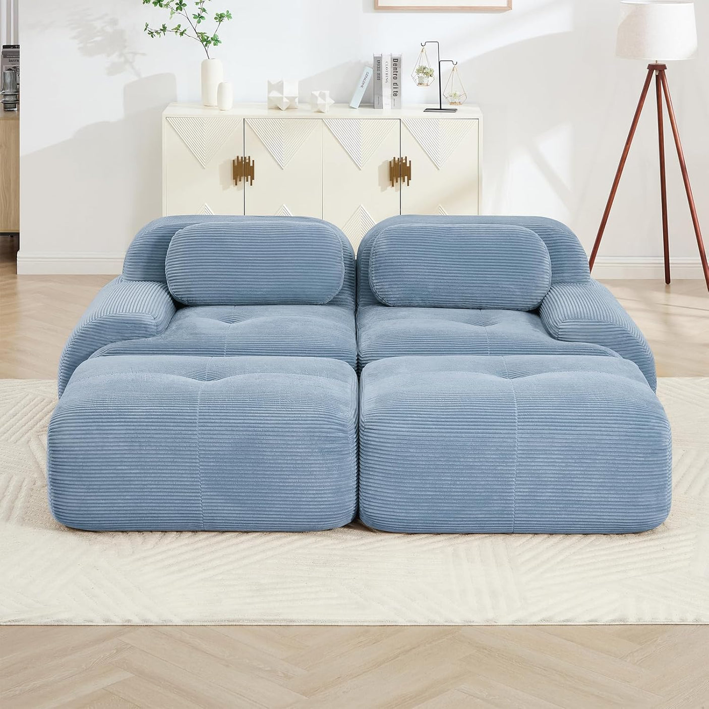 Corduroy Cloud Modular Sectional Sofa - No Assembly Required