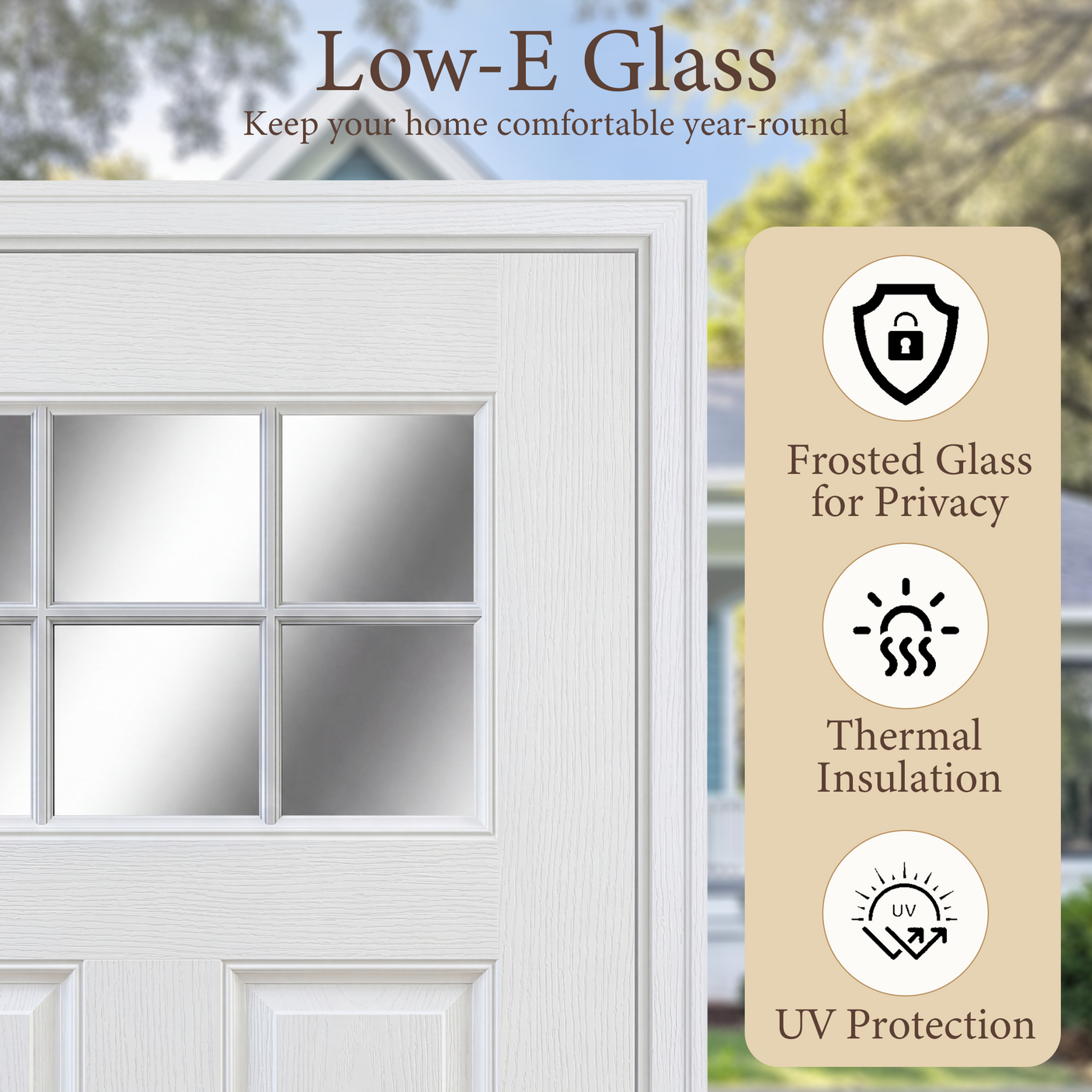 36" x 80" Fiberglass Modern Textured Entry Door (White-08) Left /Right Hand Inswing