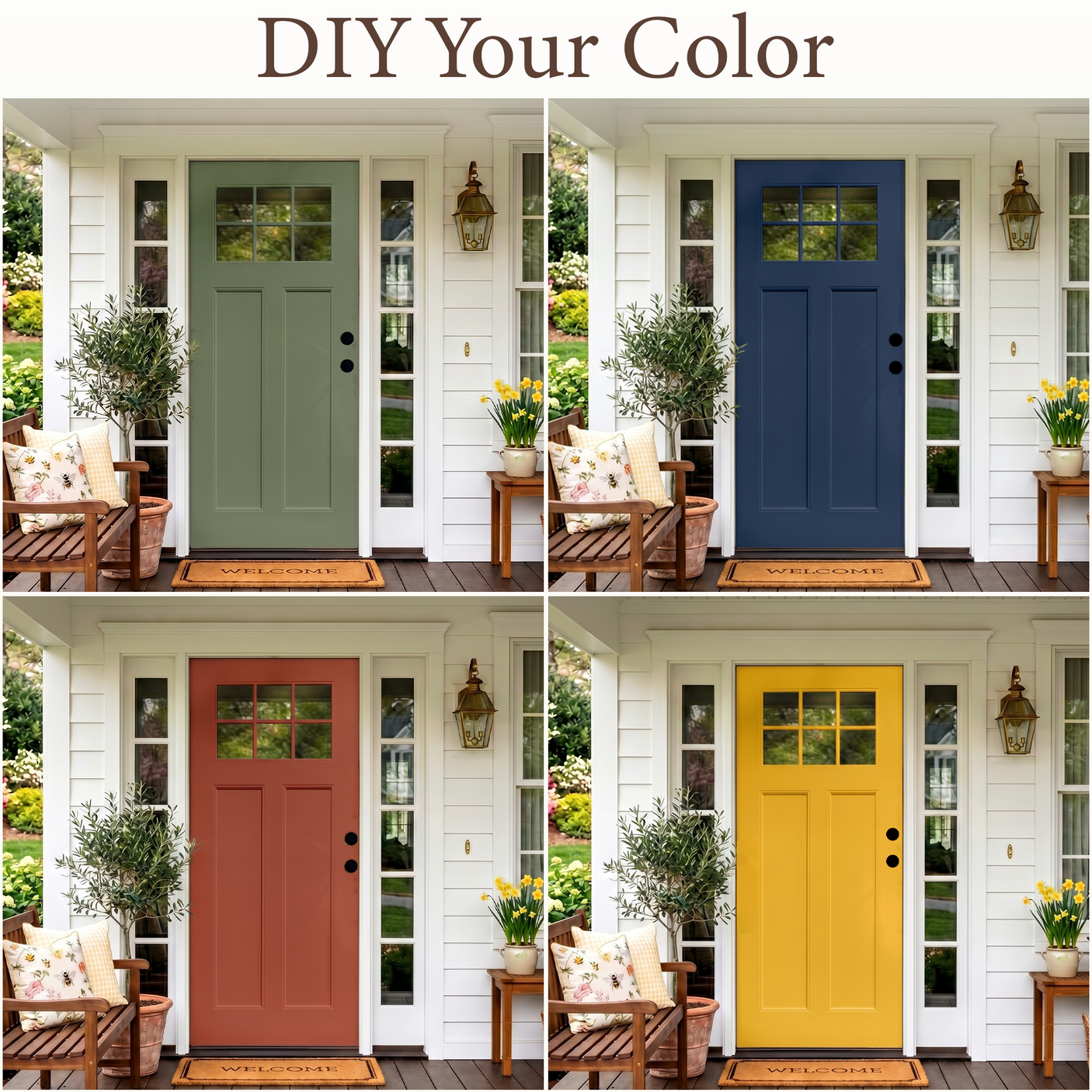 36" x 80" Fiberglass Modern Textured Entry Door (White-08) Left /Right Hand Inswing