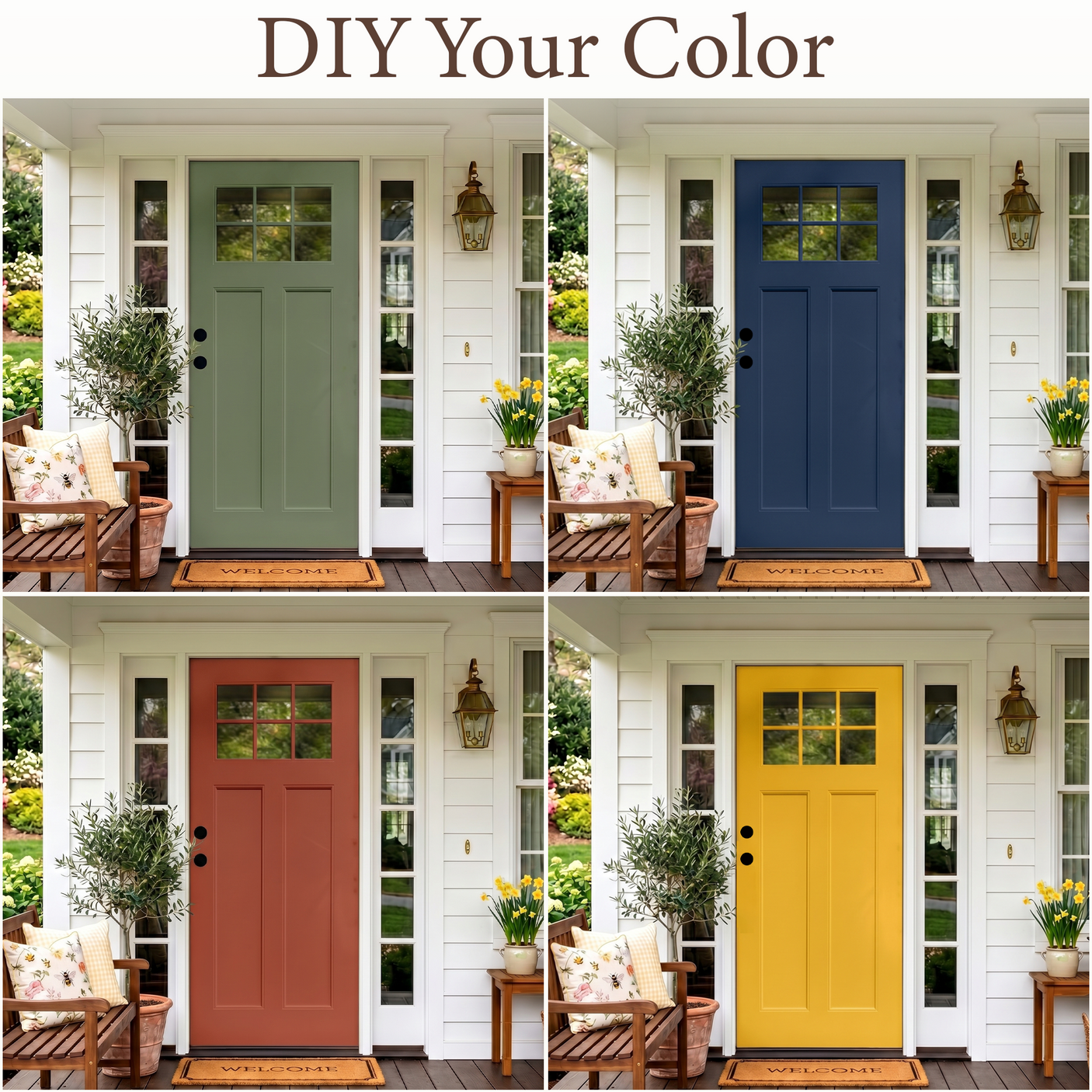 36" x 80" Fiberglass Modern Textured Entry Door (White-08) Left /Right Hand Inswing