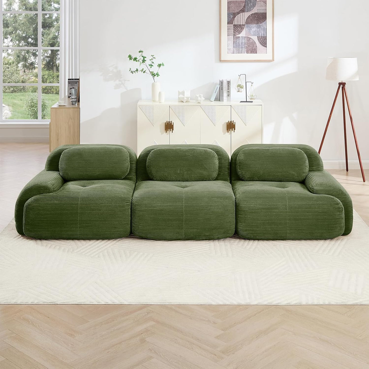 Corduroy Cloud Modular Sectional Sofa - No Assembly Required