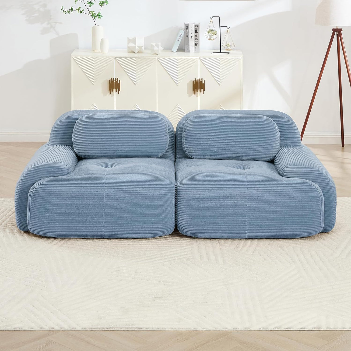 Corduroy Cloud Modular Sectional Sofa - No Assembly Required