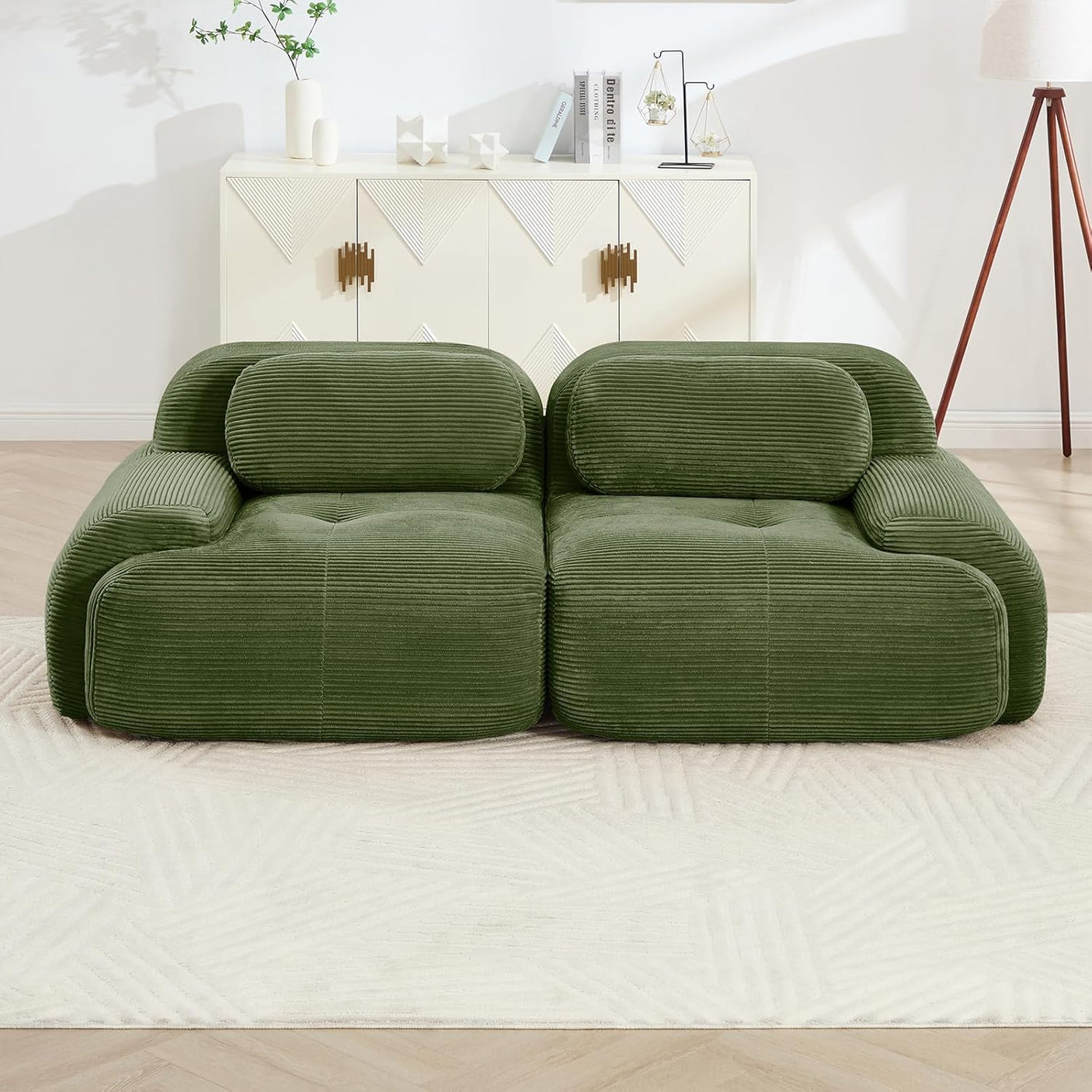 Corduroy Cloud Modular Sectional Sofa - No Assembly Required