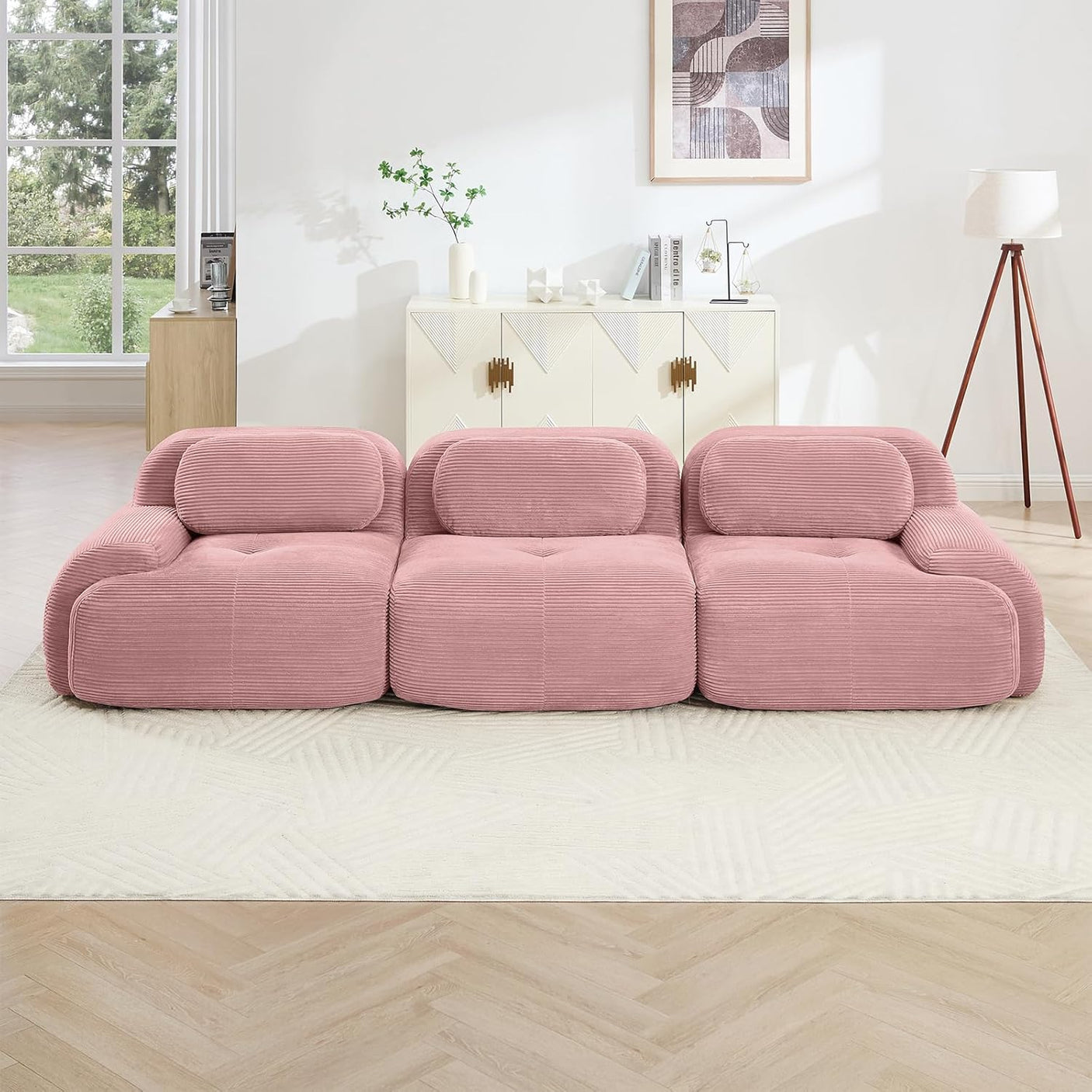 Corduroy Cloud Modular Sectional Sofa - No Assembly Required