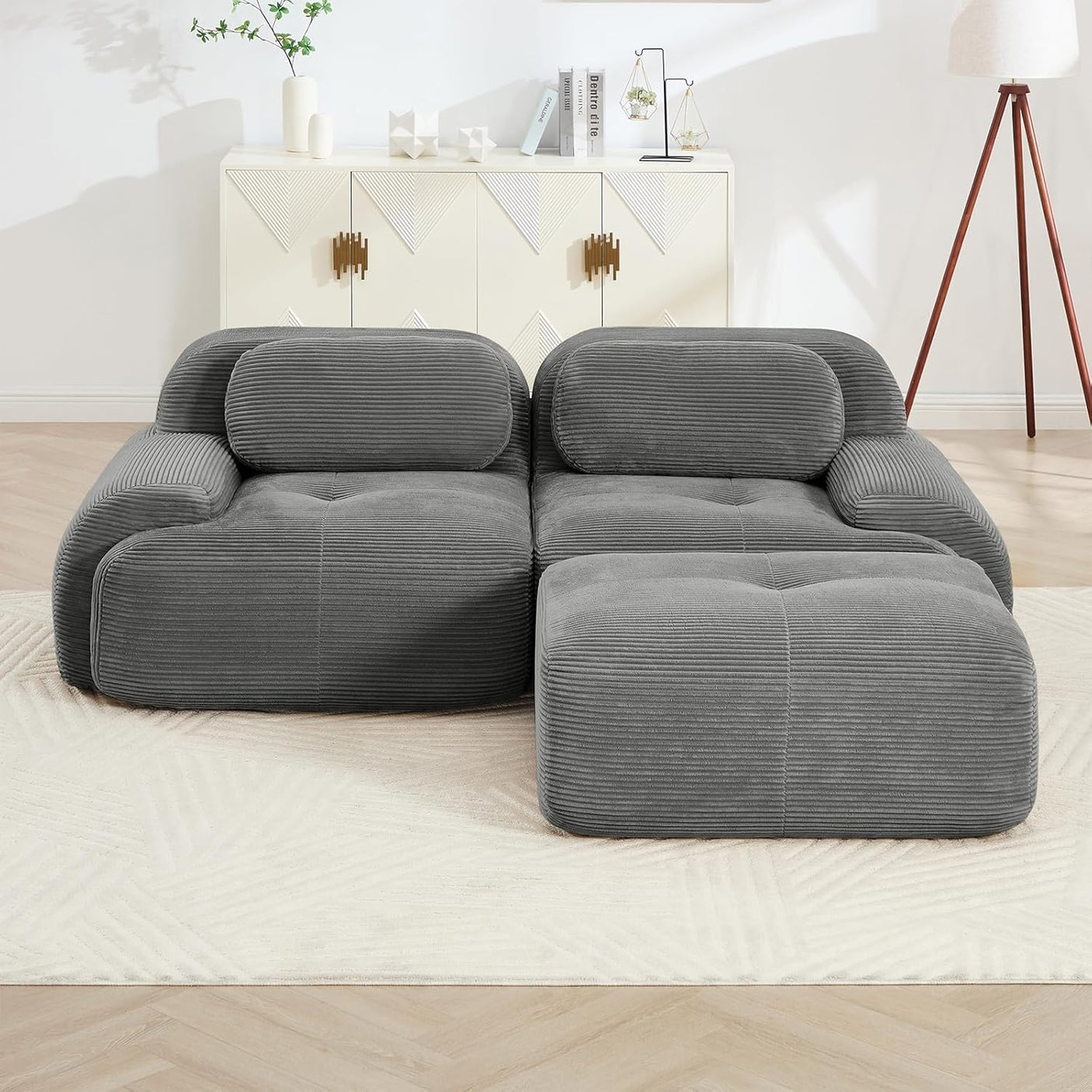 Corduroy Cloud Modular Sectional Sofa - No Assembly Required