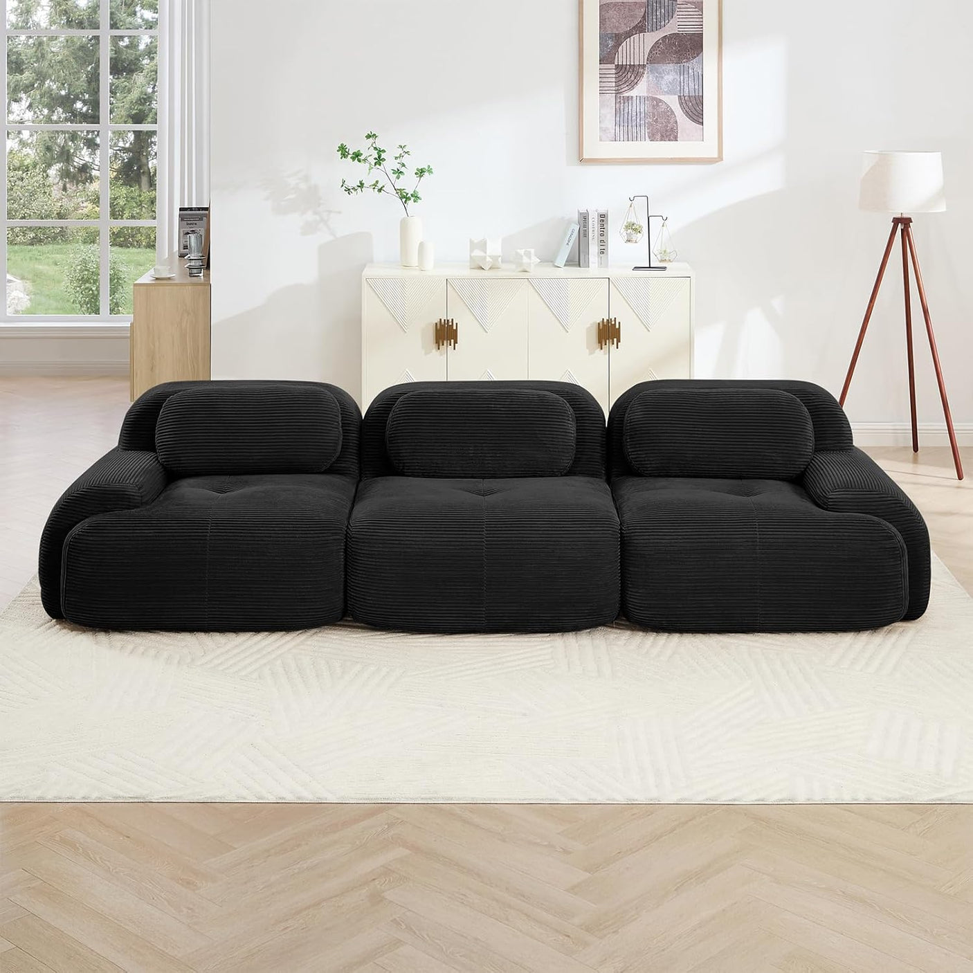 Corduroy Cloud Modular Sectional Sofa - No Assembly Required