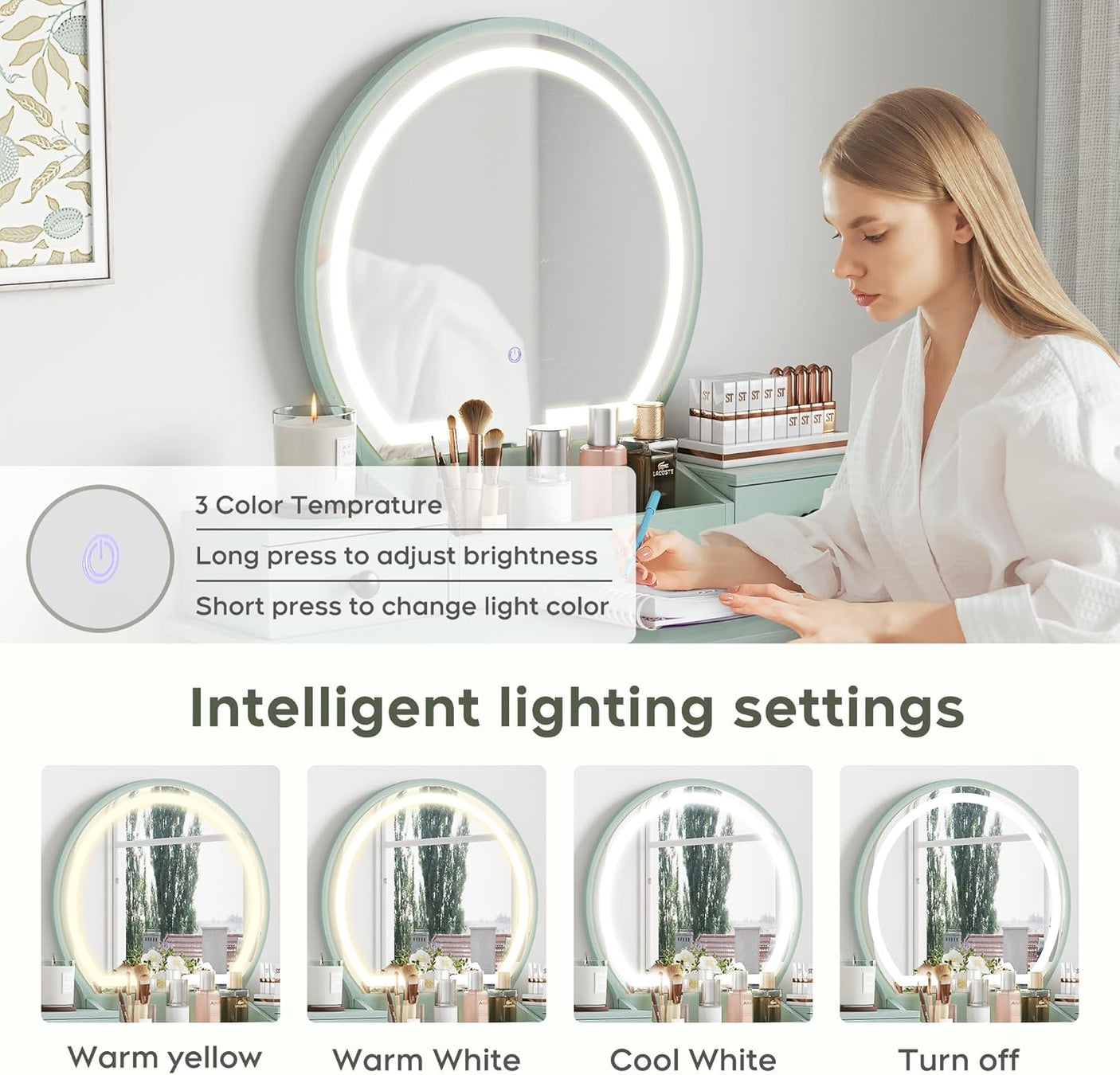 30" Vintage Makeup Vanity Table Set