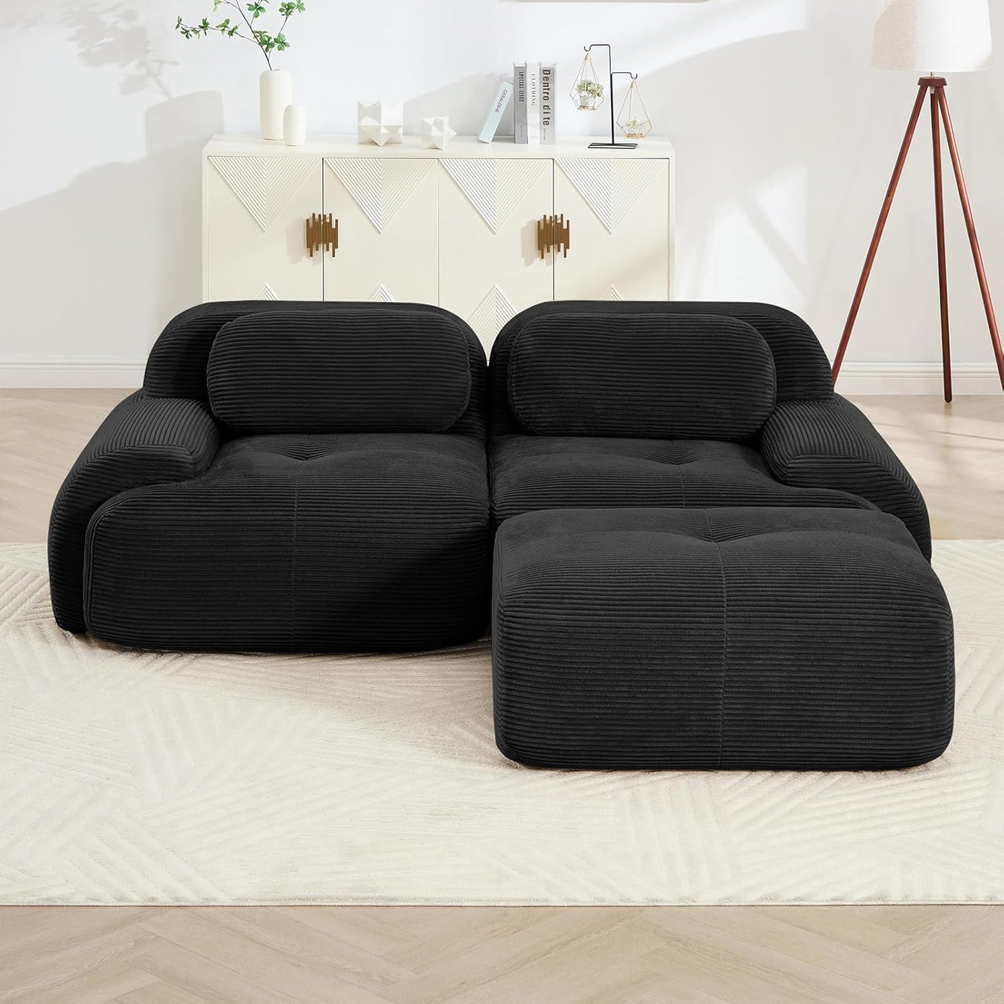 Corduroy Cloud Modular Sectional Sofa - No Assembly Required