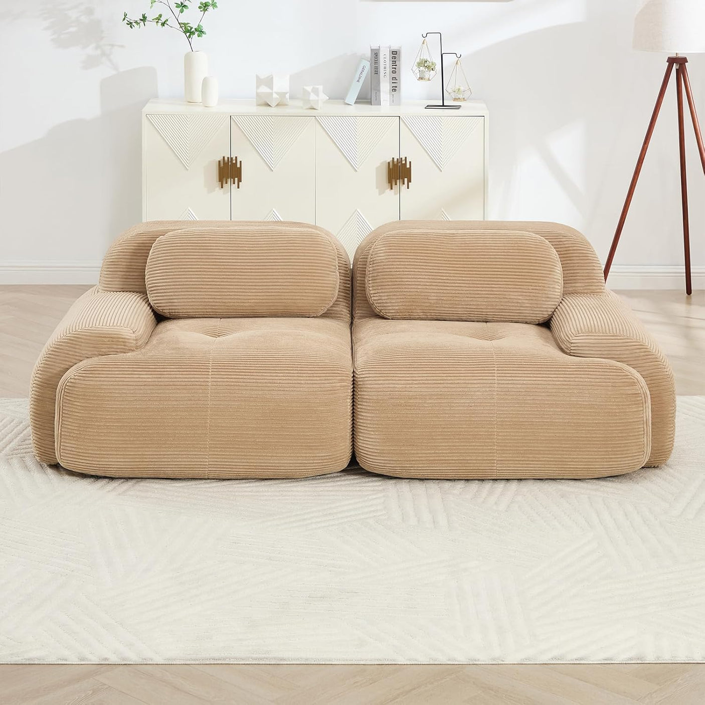 Corduroy Cloud Modular Sectional Sofa - No Assembly Required