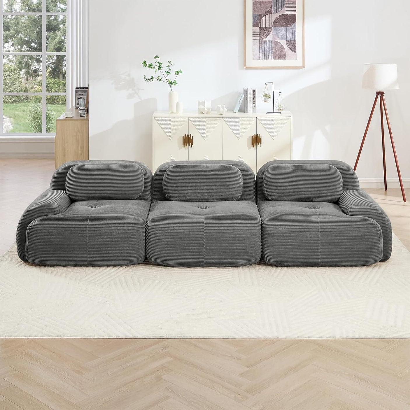 Corduroy Cloud Modular Sectional Sofa - No Assembly Required