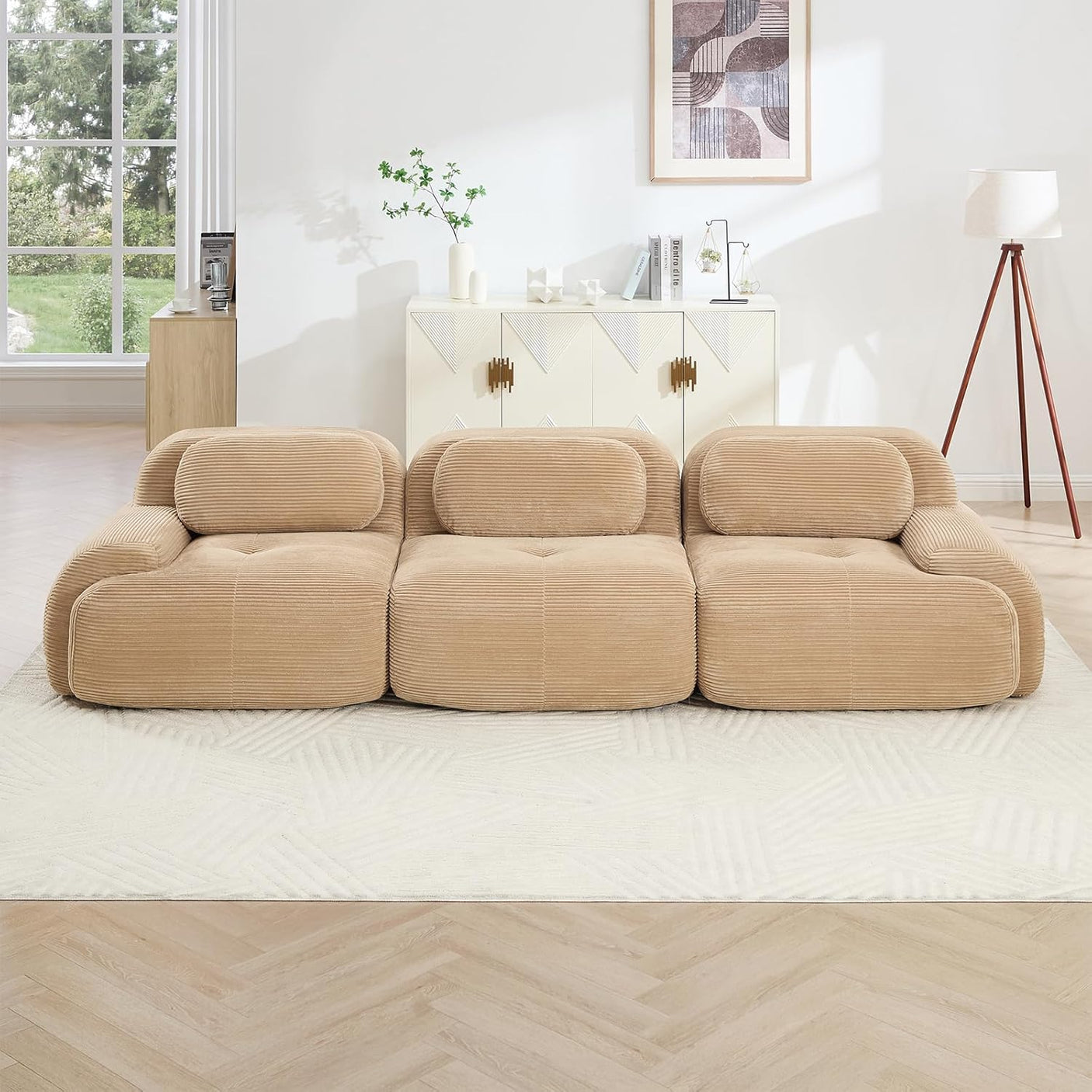 Corduroy Cloud Modular Sectional Sofa - No Assembly Required