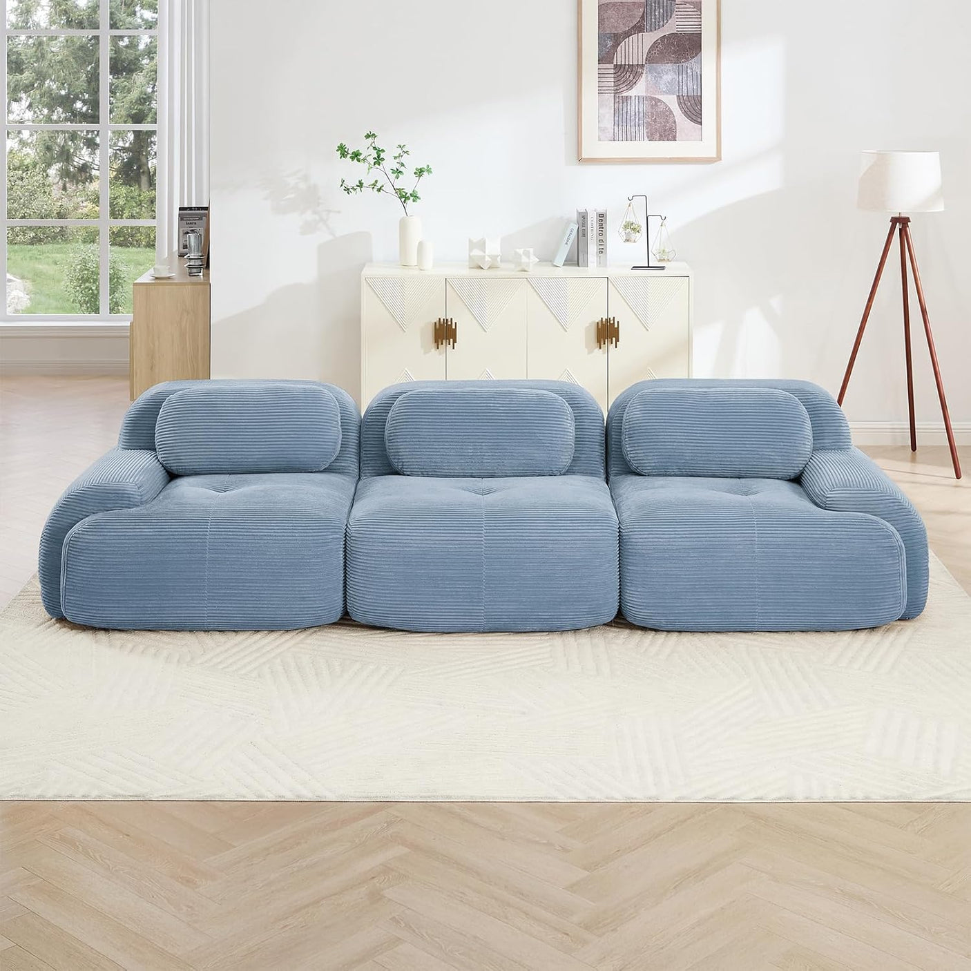 Corduroy Cloud Modular Sectional Sofa - No Assembly Required