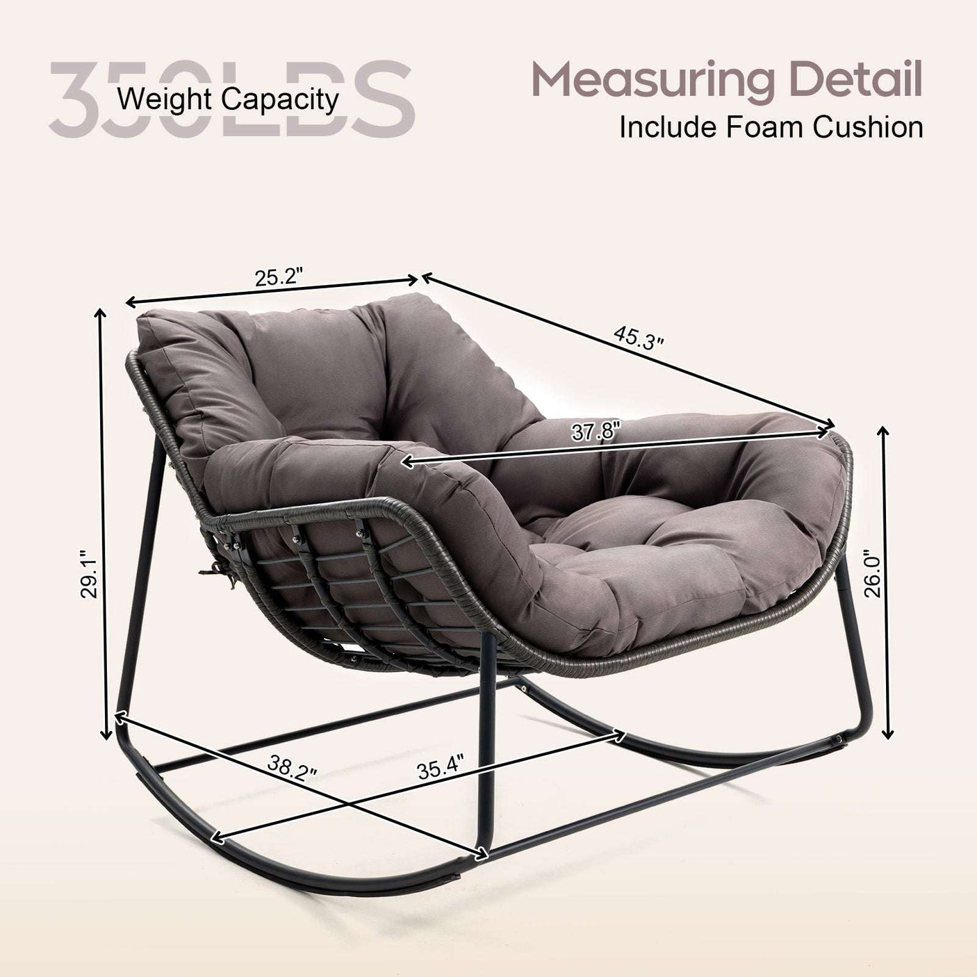 Cozy Wicker Outdoor Rocking Chair