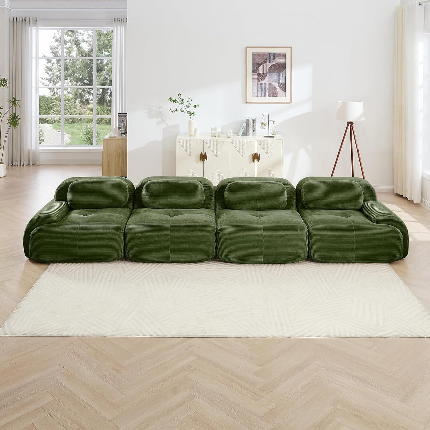 Corduroy Cloud Modular Sectional Sofa - No Assembly Required