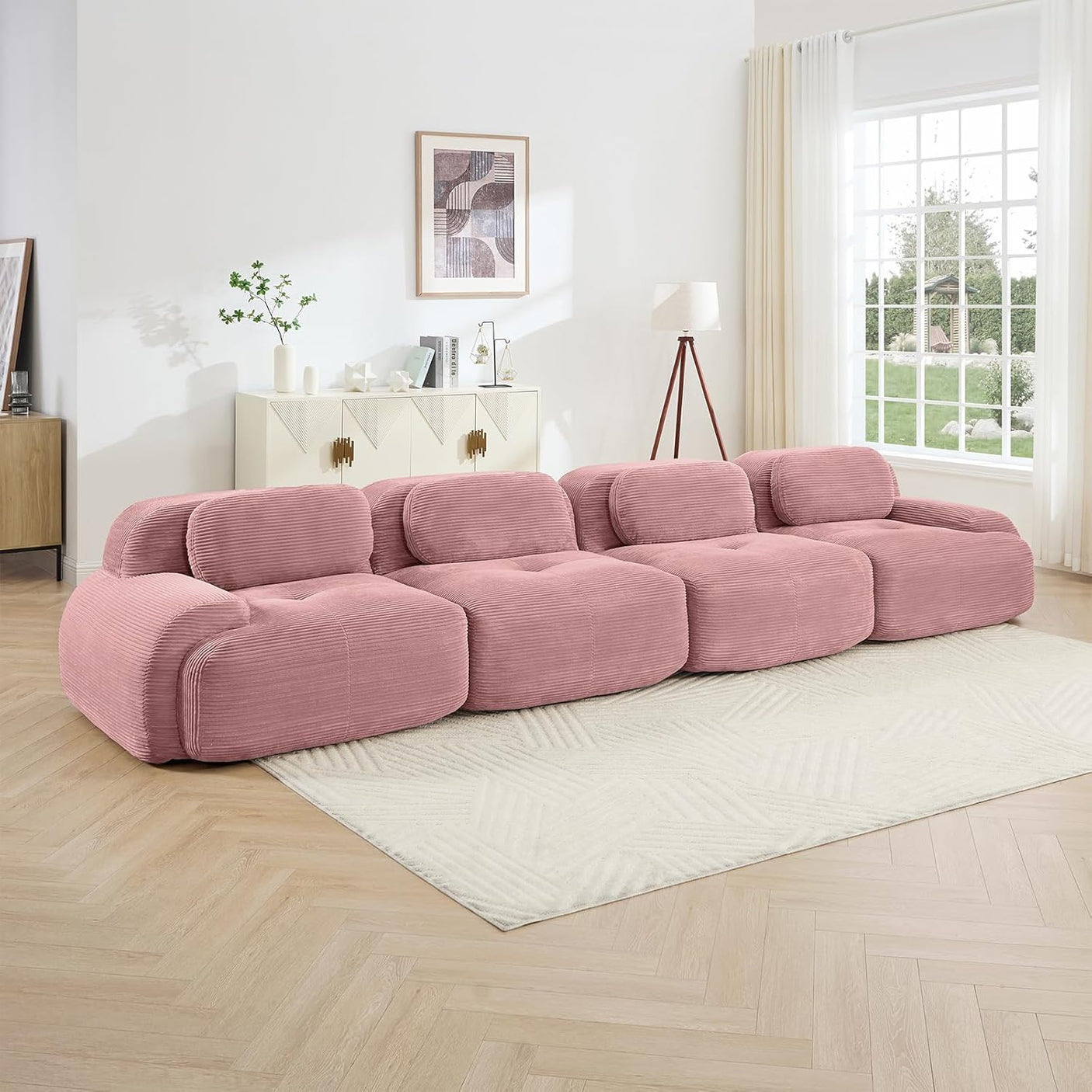 Corduroy Cloud Modular Sectional Sofa - No Assembly Required