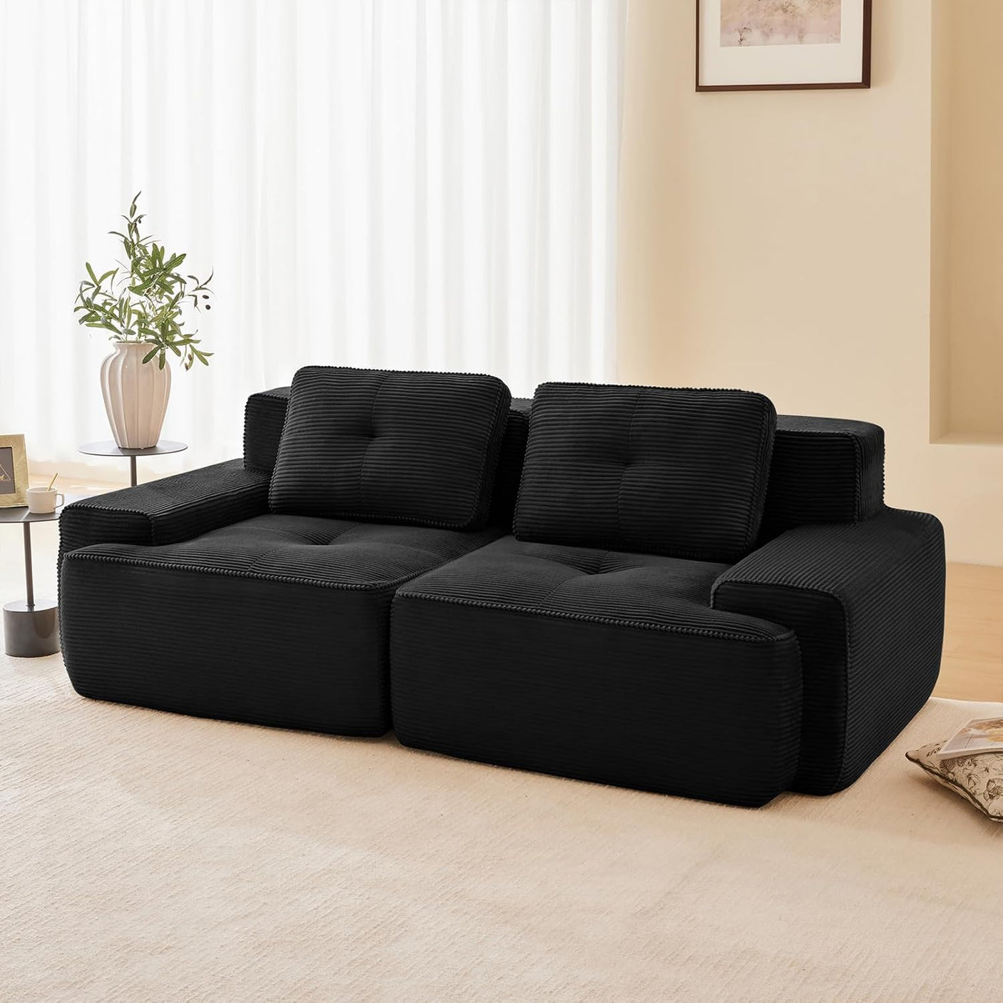 Corduroy Cloud Modular Sectional Sofa - No Assembly Required