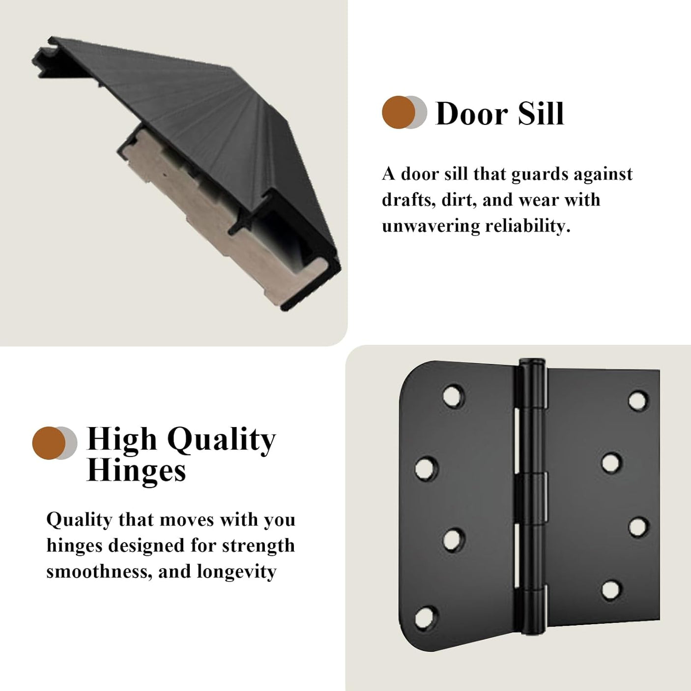 YECHEN 36" x 80" Fiberglass Pre-Hung Front Door, Contemporary Black Entry Door with Frosted Privacy Glass (Left/Right Hand Inswing)