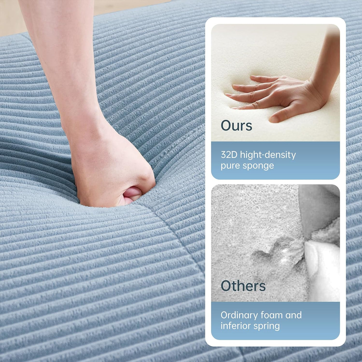 Corduroy Cloud Modular Sectional Sofa - No Assembly Required