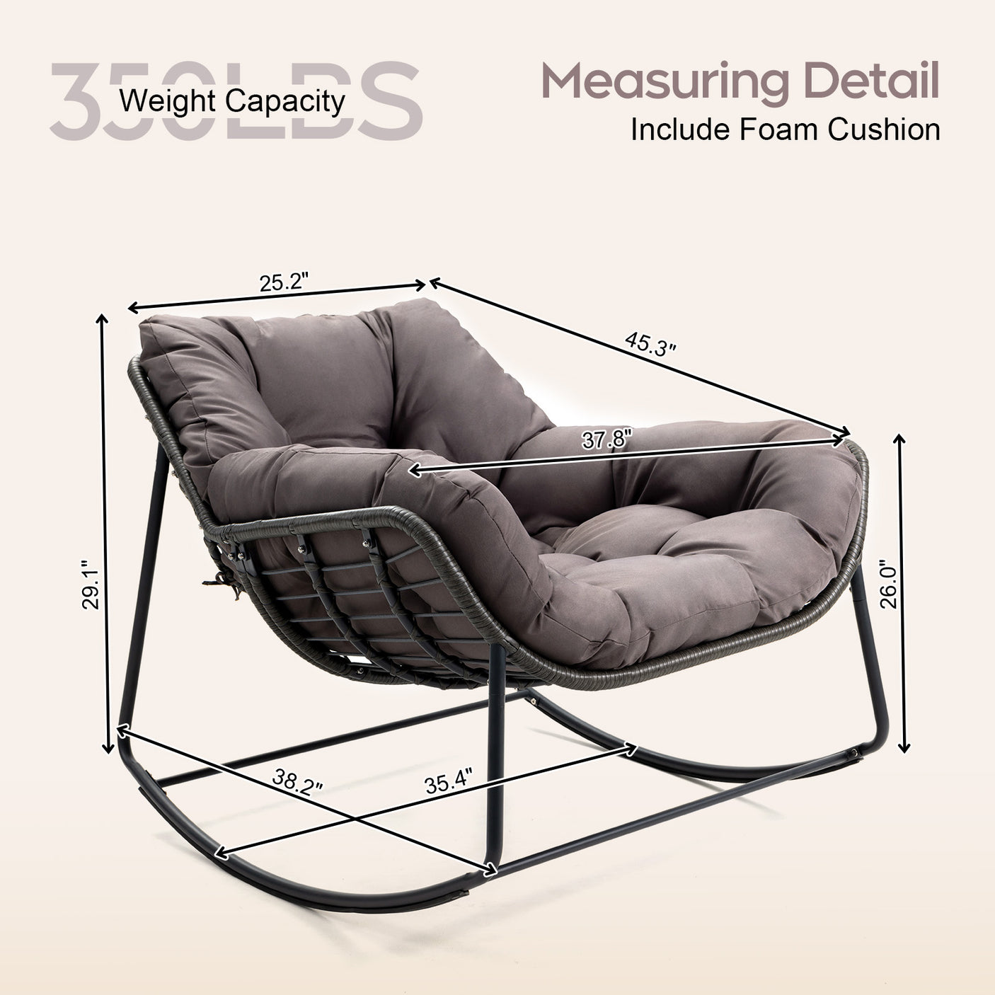 Cozy Wicker Outdoor Rocking Chair