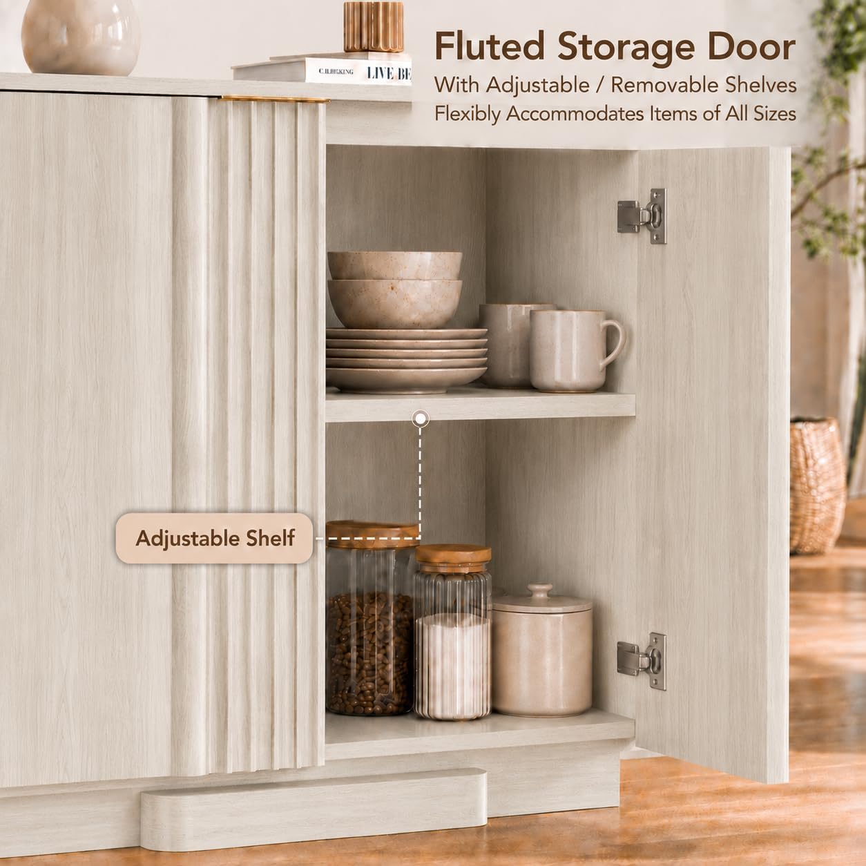 31.5" Modern Buffet Cabinet With Storage