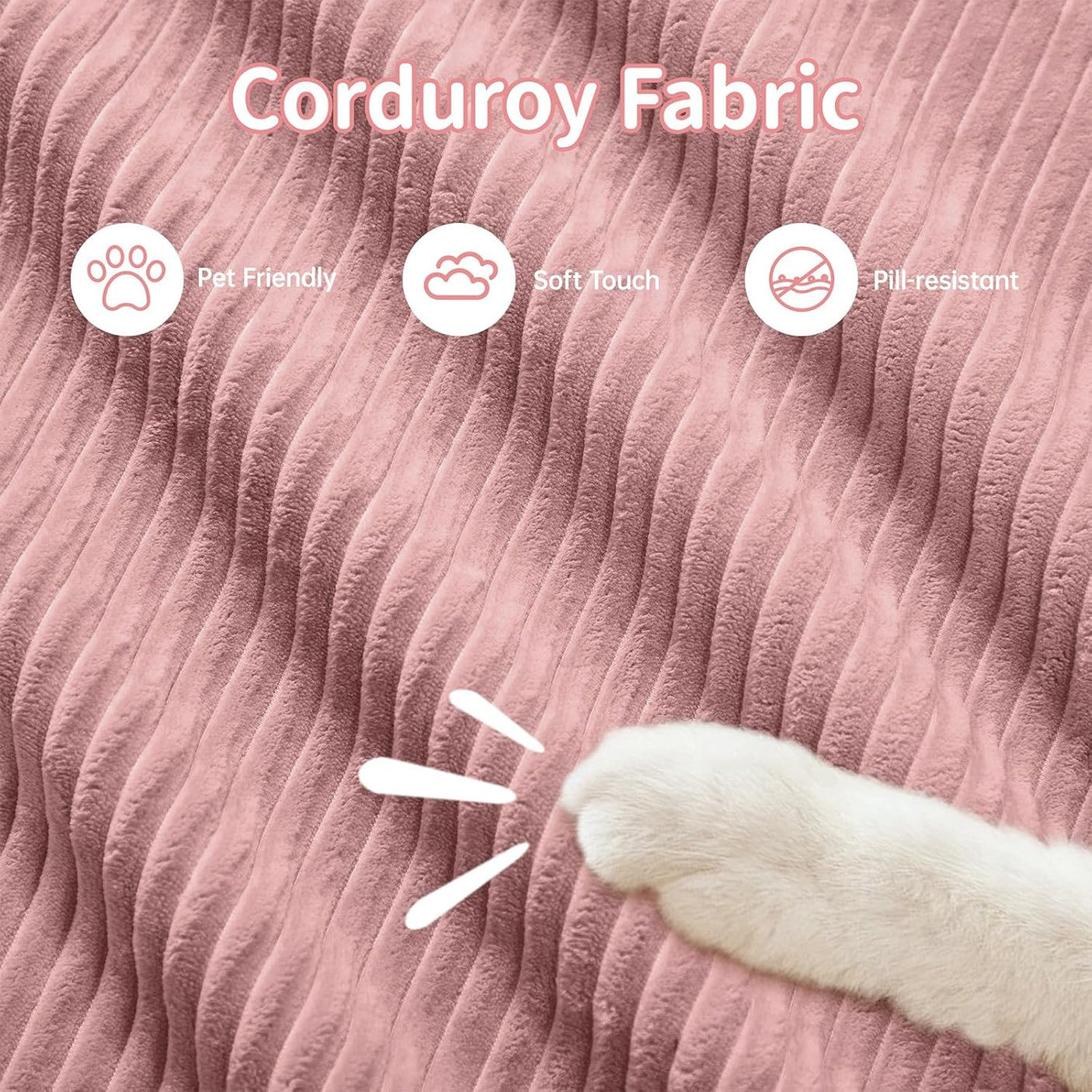 Corduroy Cloud Modular Sectional Sofa - No Assembly Required