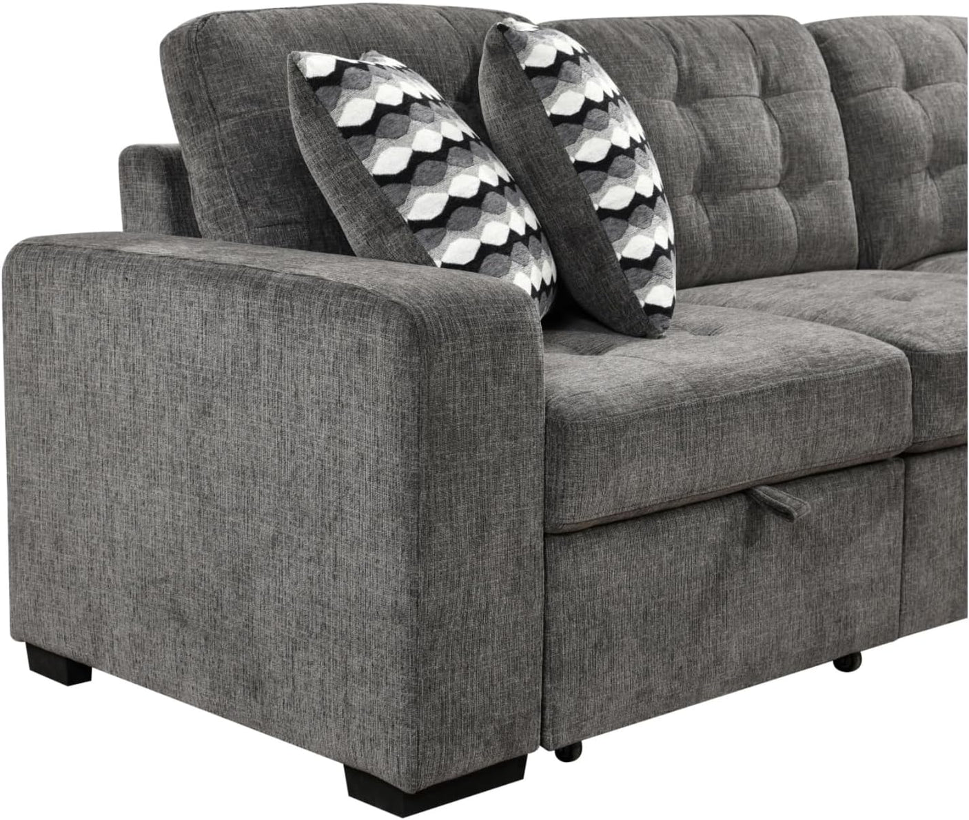 149'' Oversized Large Sectional Sleeper Sofa with Pull Out Bed & Cuddler | 7-Seater L-Shaped Sectional Couch with Chaise Lounge