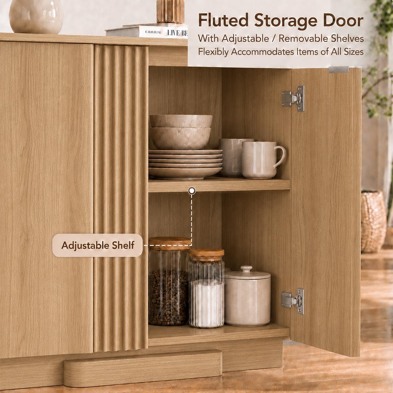 31.5" Modern Buffet Cabinet With Storage